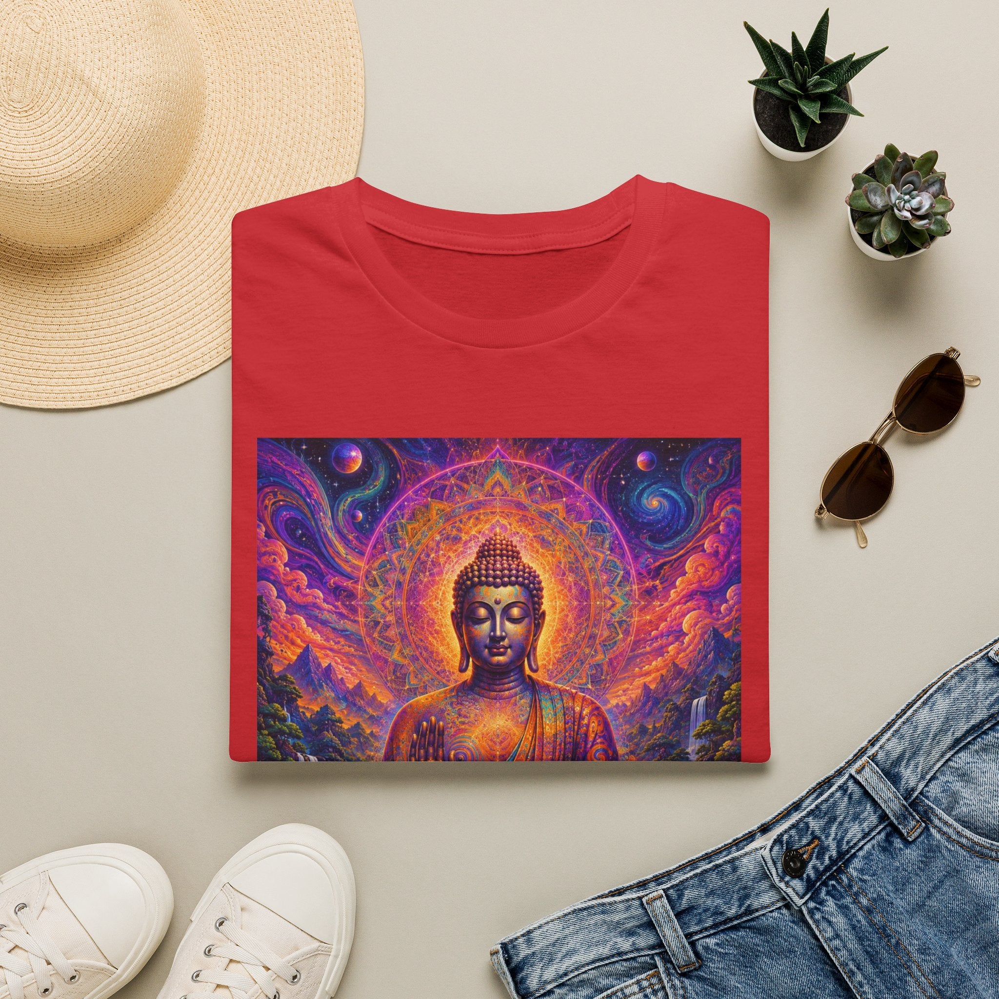 Cosmic Buddha T-Shirt - Visionary Spiritual Art