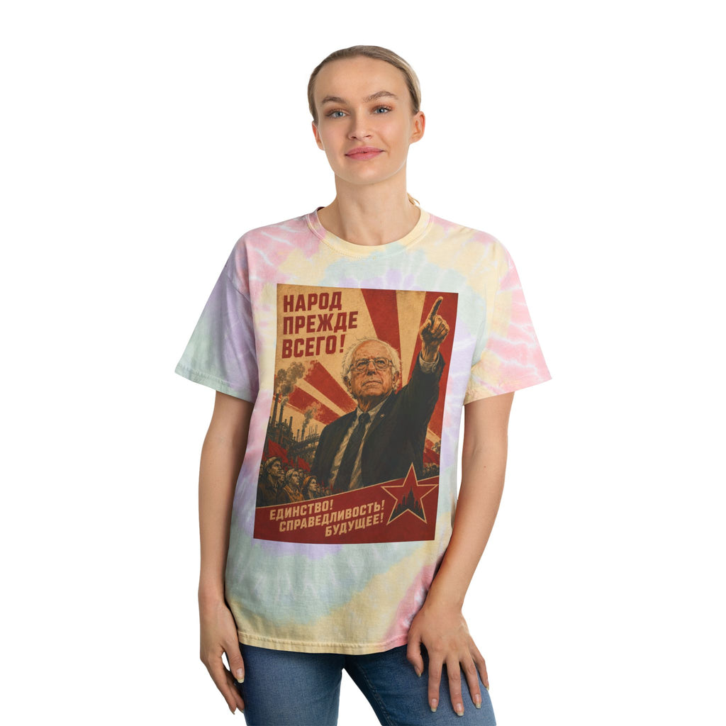 Bernie Soviet Poster Tie-Dye Spiral Tee