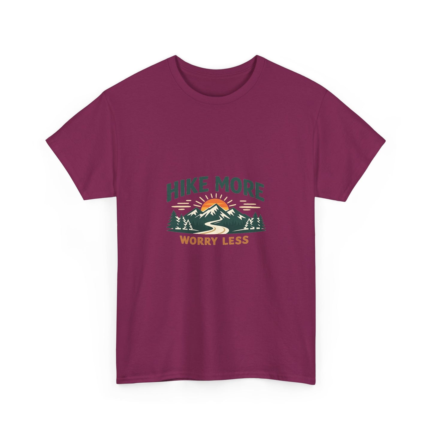 Hike More Worry Less Unisex Heavy Cotton Tee