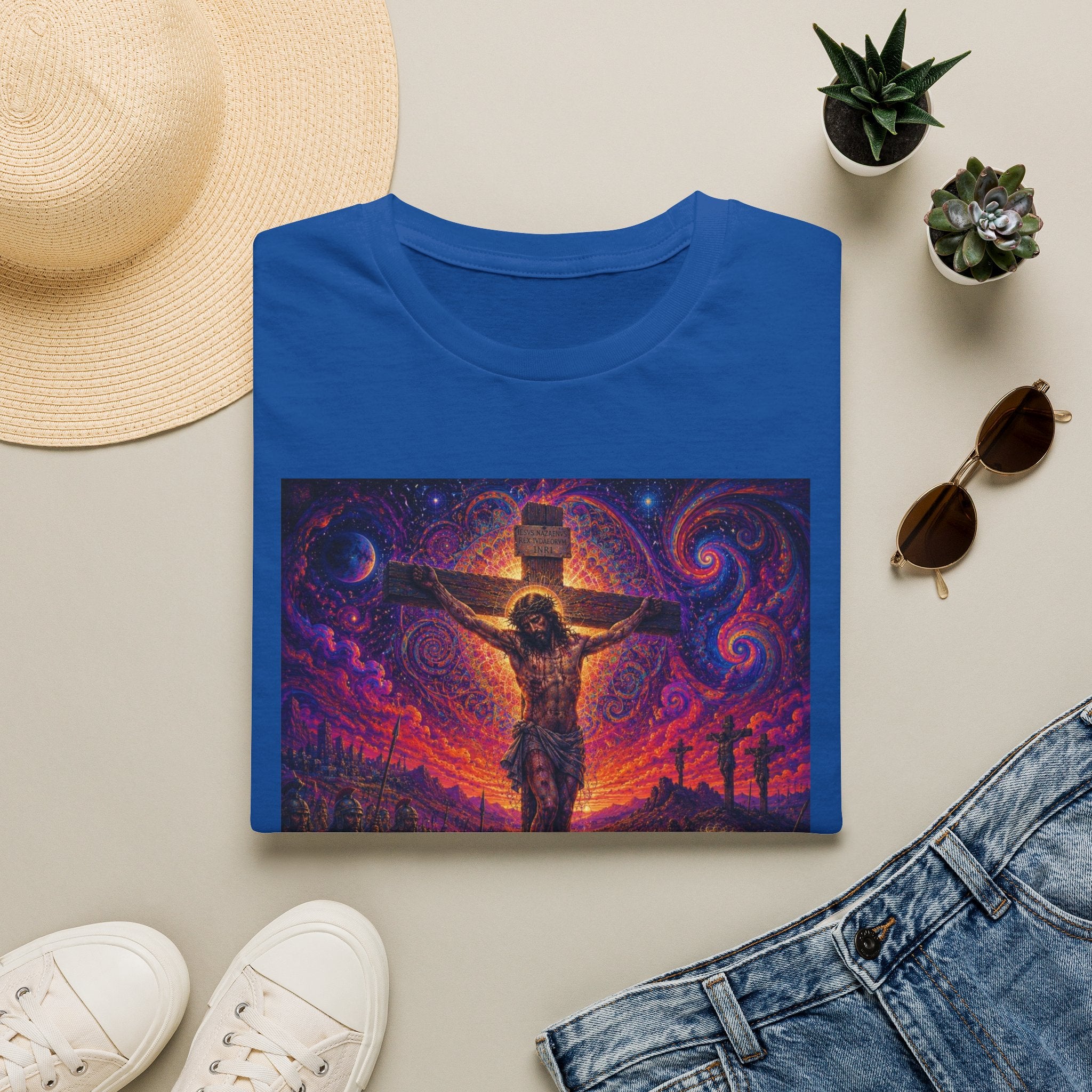 Psychedelic Crucifixion T-Shirt - Visionary Religious Art