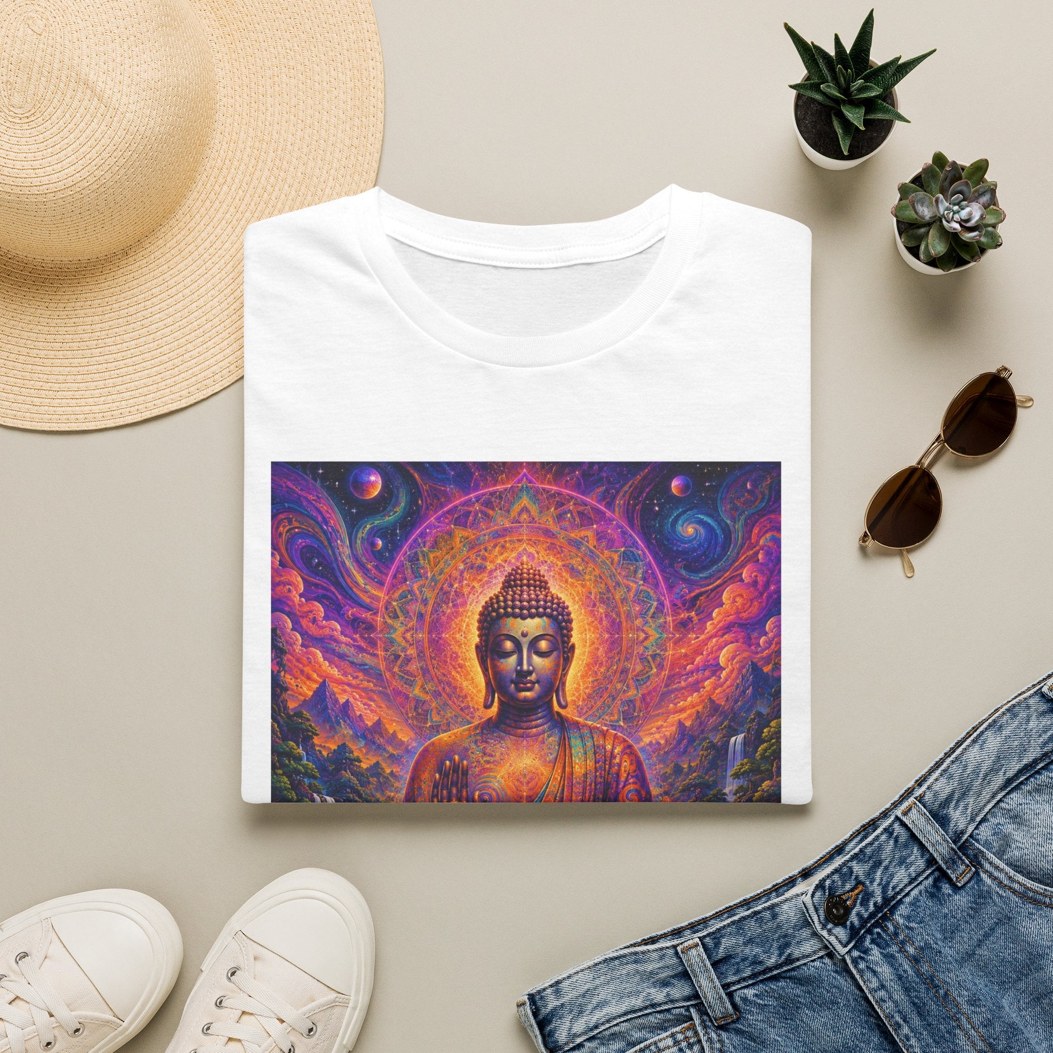 Cosmic Buddha T-Shirt - Visionary Spiritual Art
