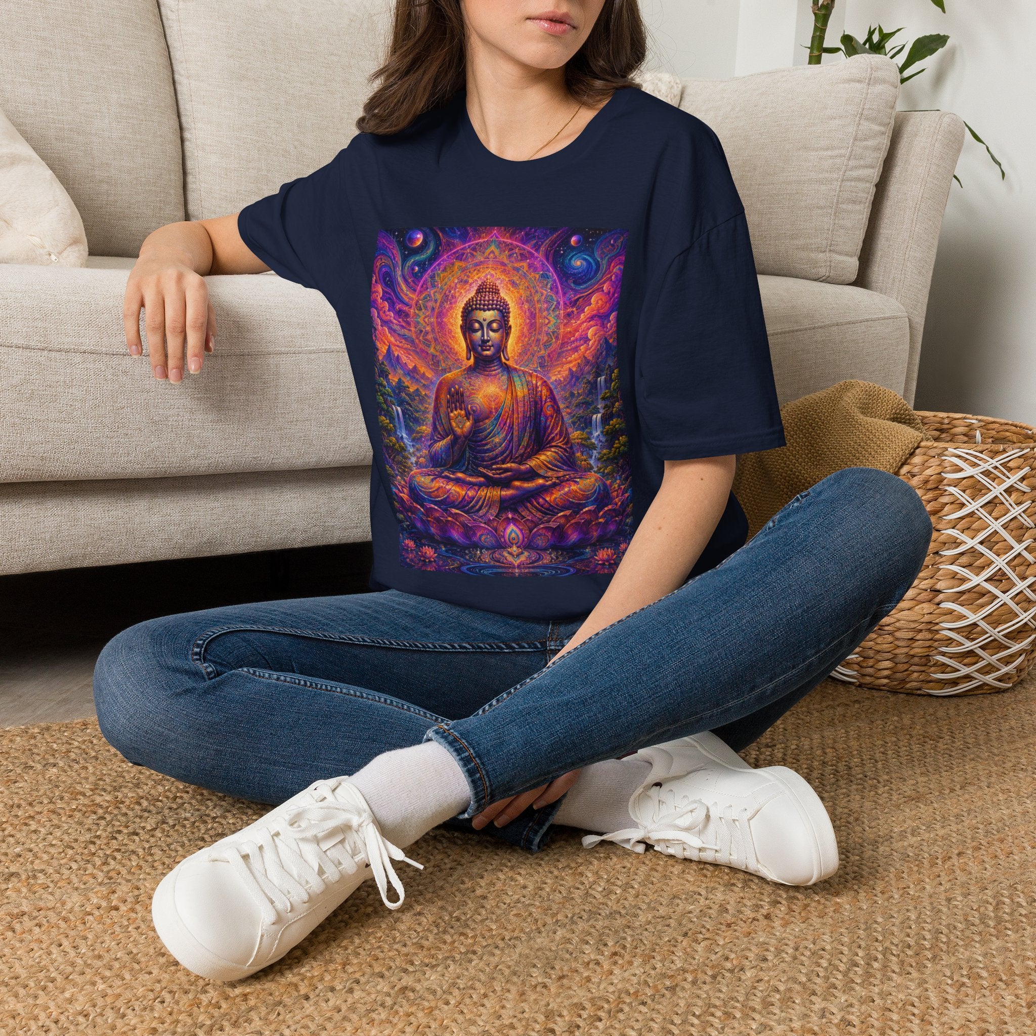 Cosmic Buddha T-Shirt - Visionary Spiritual Art