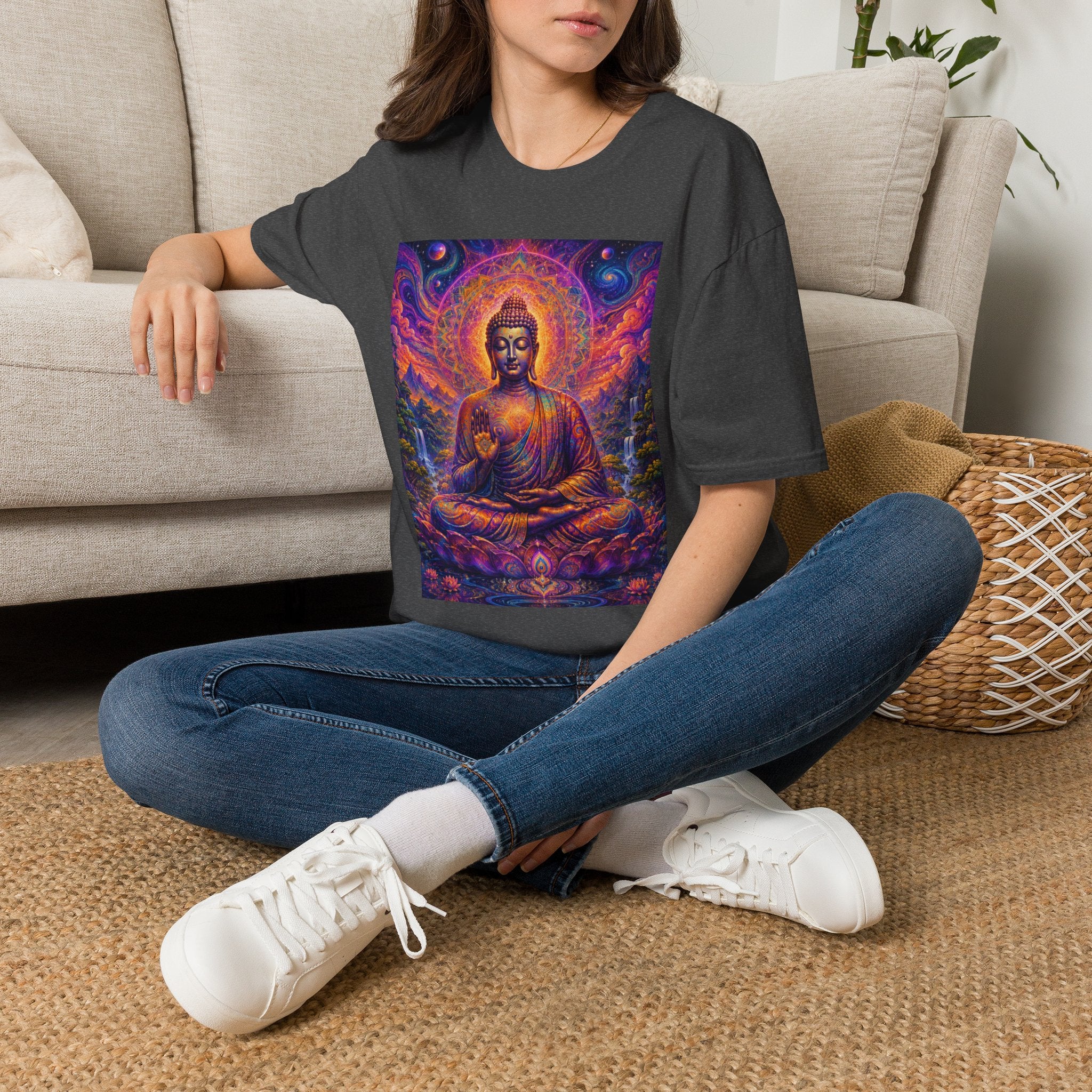 Cosmic Buddha T-Shirt - Visionary Spiritual Art