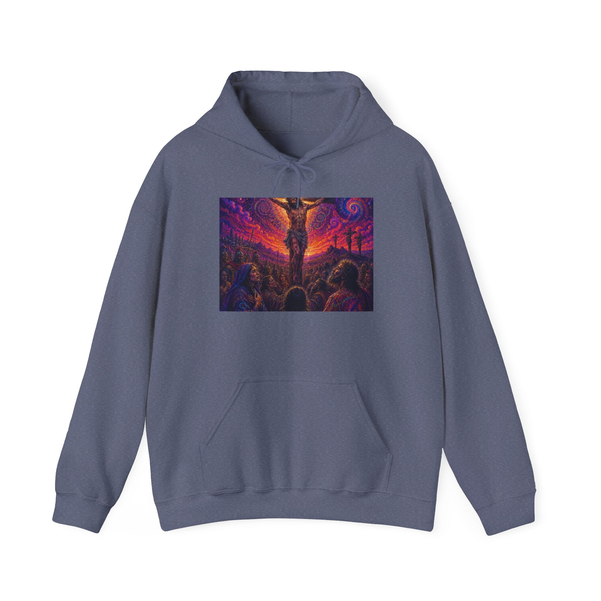 Psychedelic Crucifixion Hoodie - Visionary Religious Art