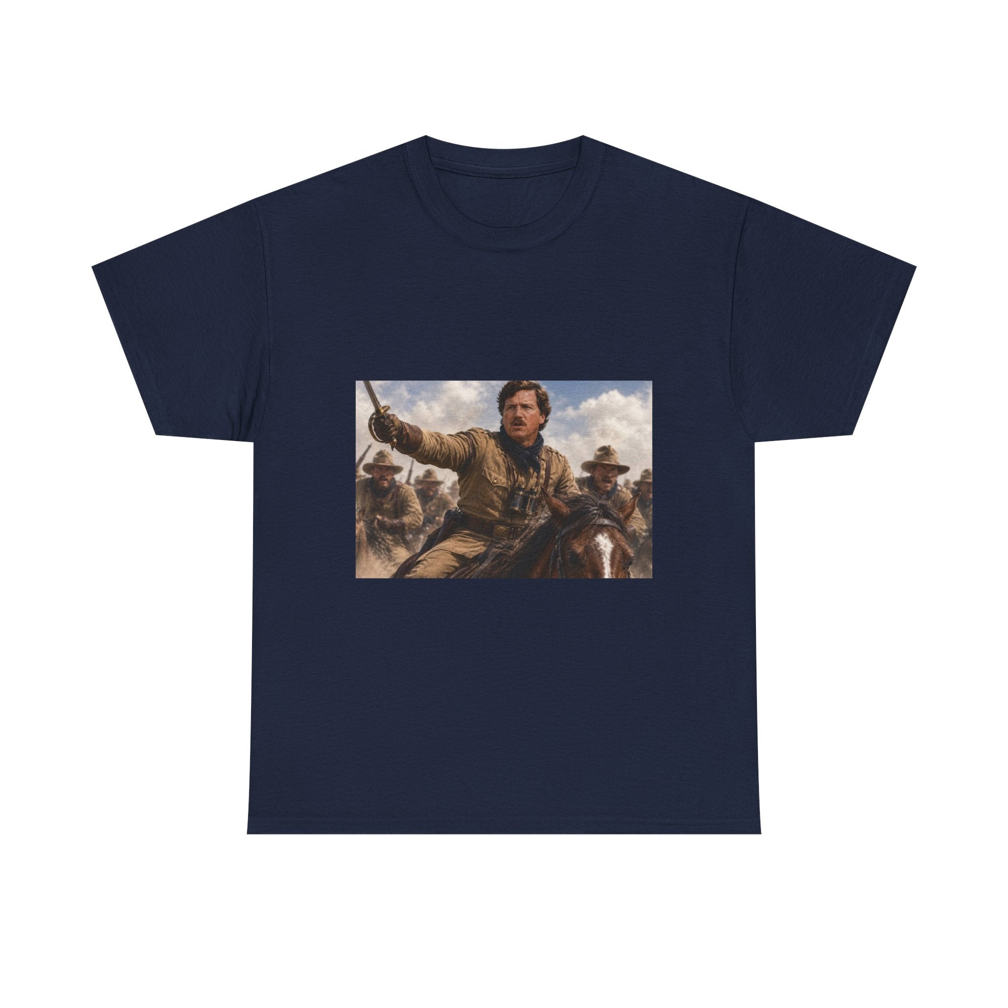 Tucker Carlson Rough Rider Shirt - Cavalry Charge T-Shirt - Political Parody Gift