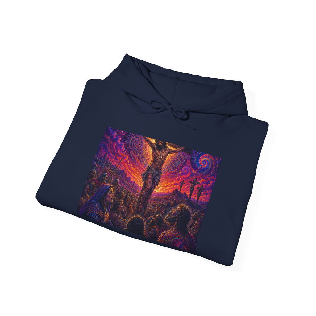Psychedelic Crucifixion Hoodie - Visionary Religious Art