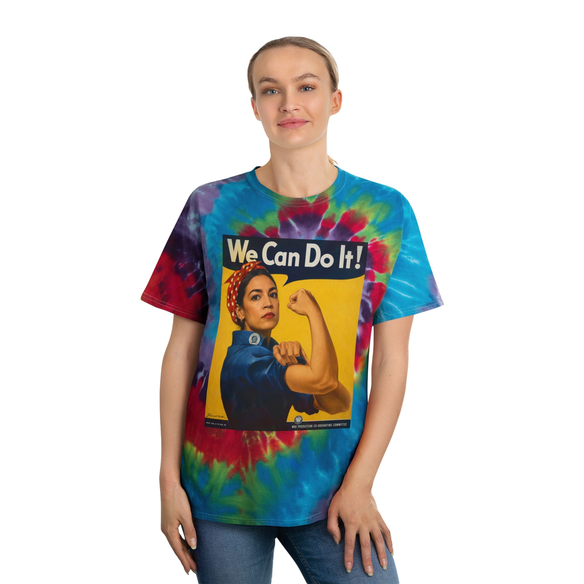 AOC Rosie Riveter Tie-Dye Spiral Tee