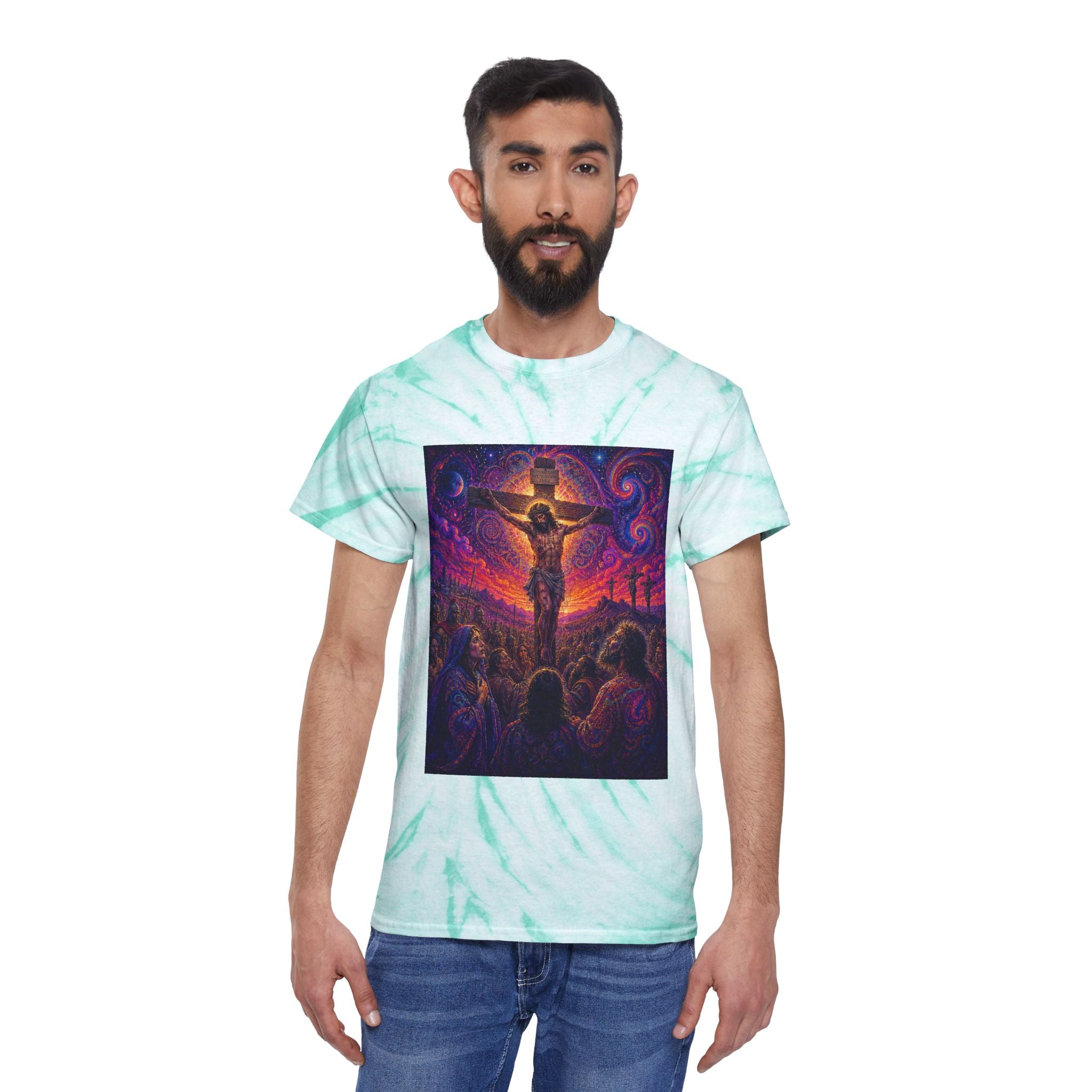 Psychedelic Crucifixion Tie-Dye Cyclone Tee