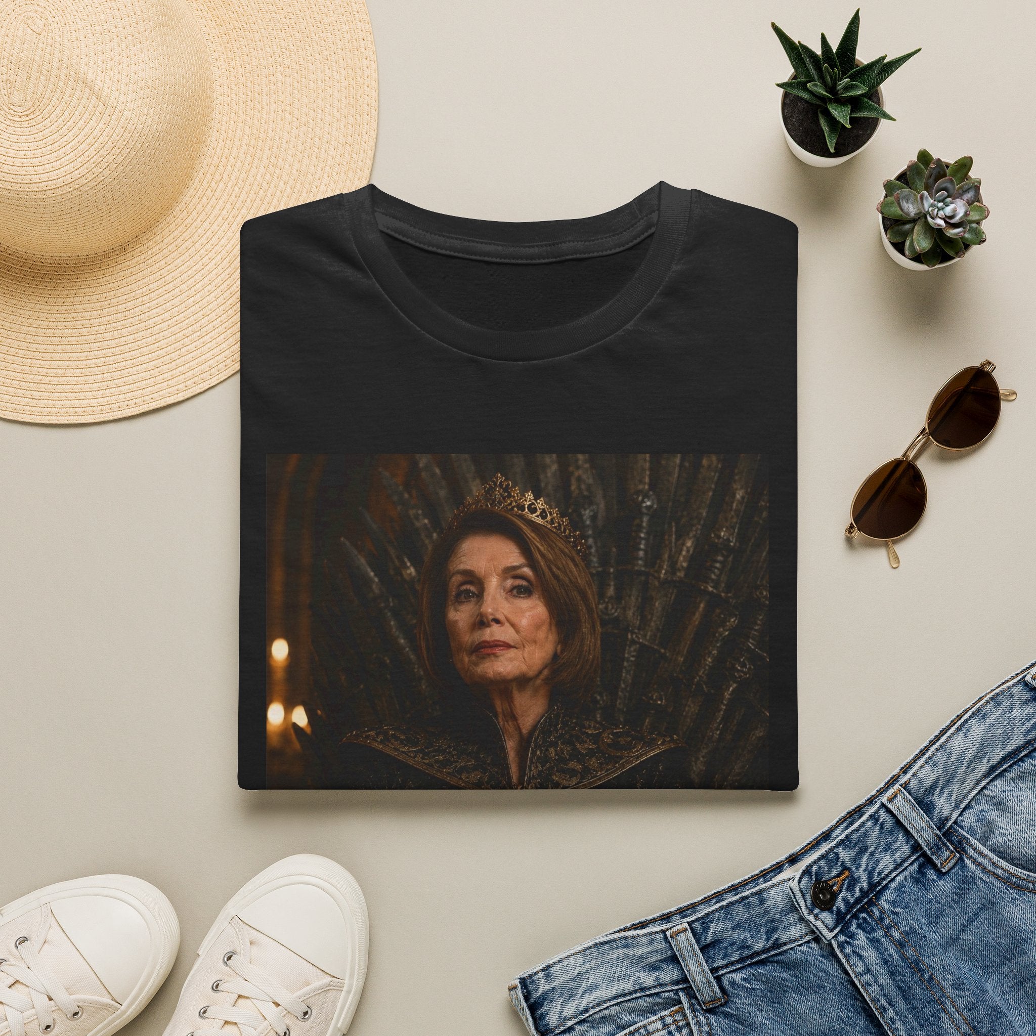 Pelosi Queen Throne T-Shirt - Political Parody Tee