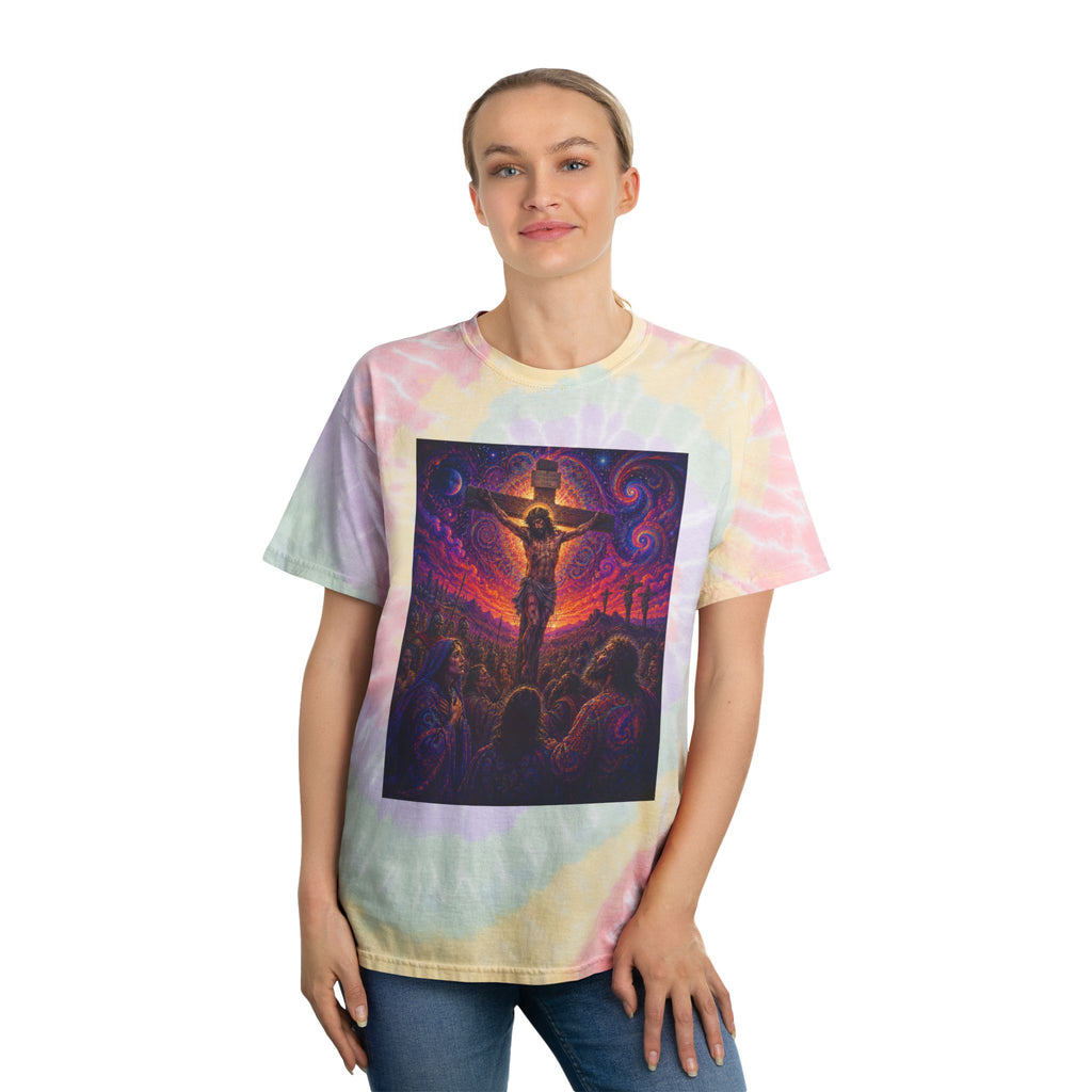 Psychedelic Crucifixion Tie-Dye Spiral Tee