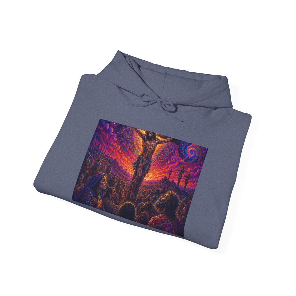Psychedelic Crucifixion Hoodie - Visionary Religious Art