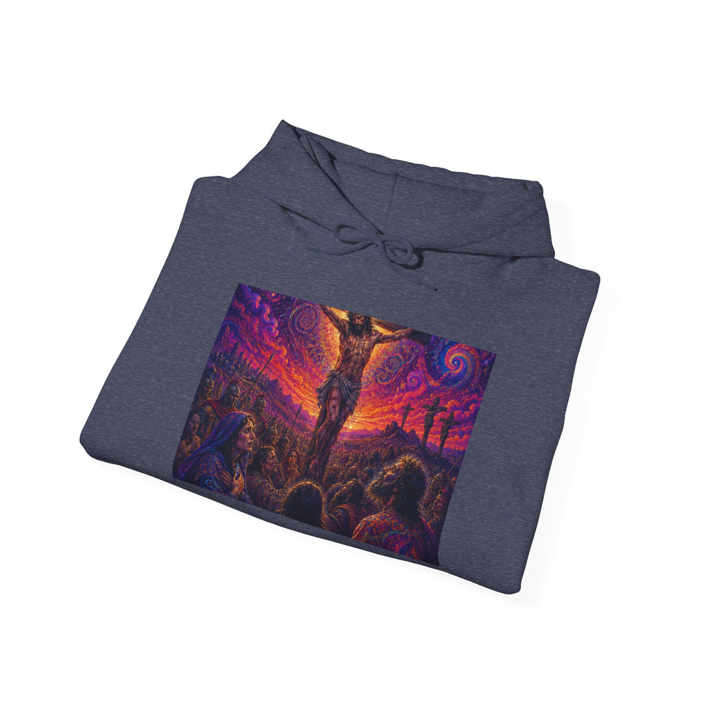 Psychedelic Crucifixion Hoodie - Visionary Religious Art