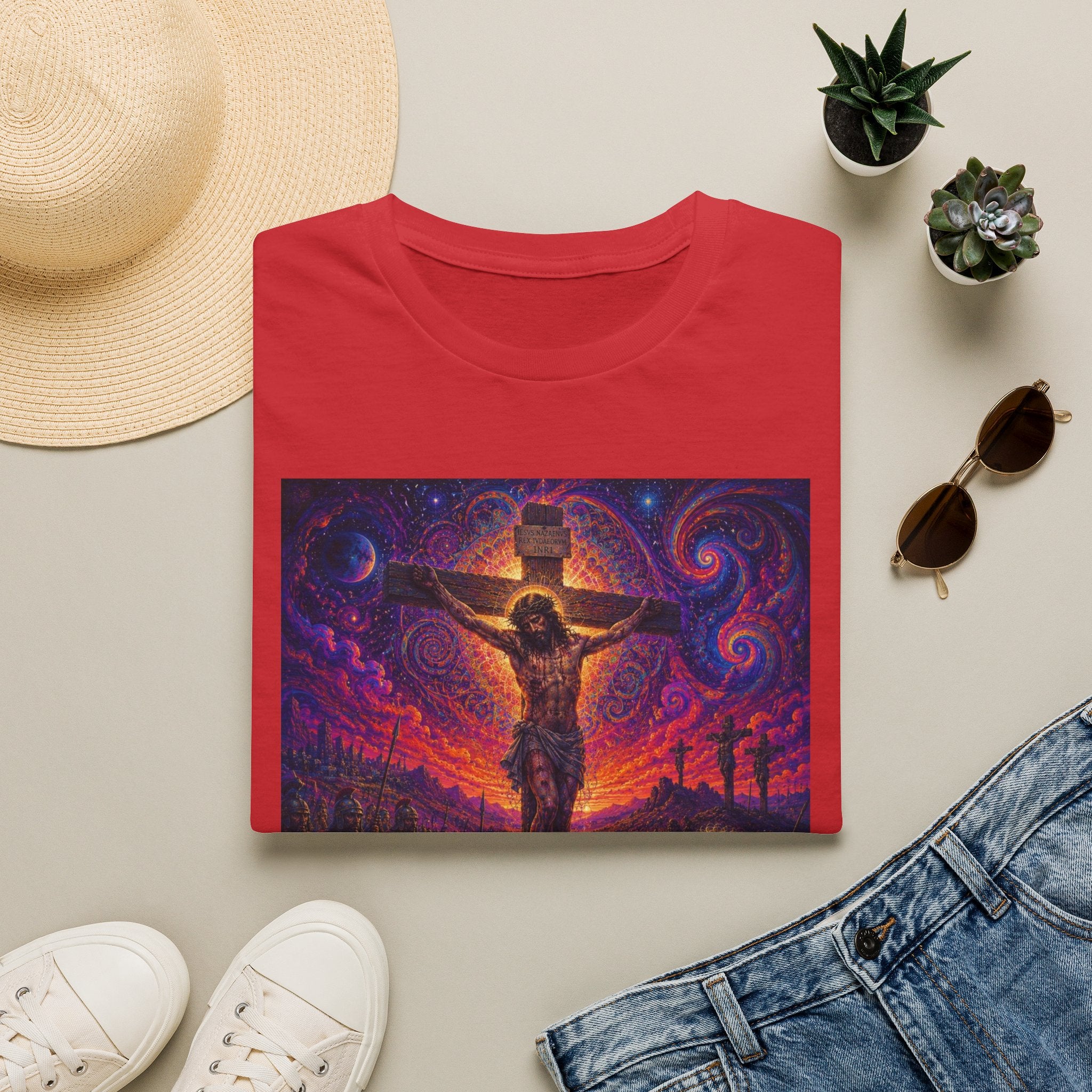 Psychedelic Crucifixion T-Shirt - Visionary Religious Art