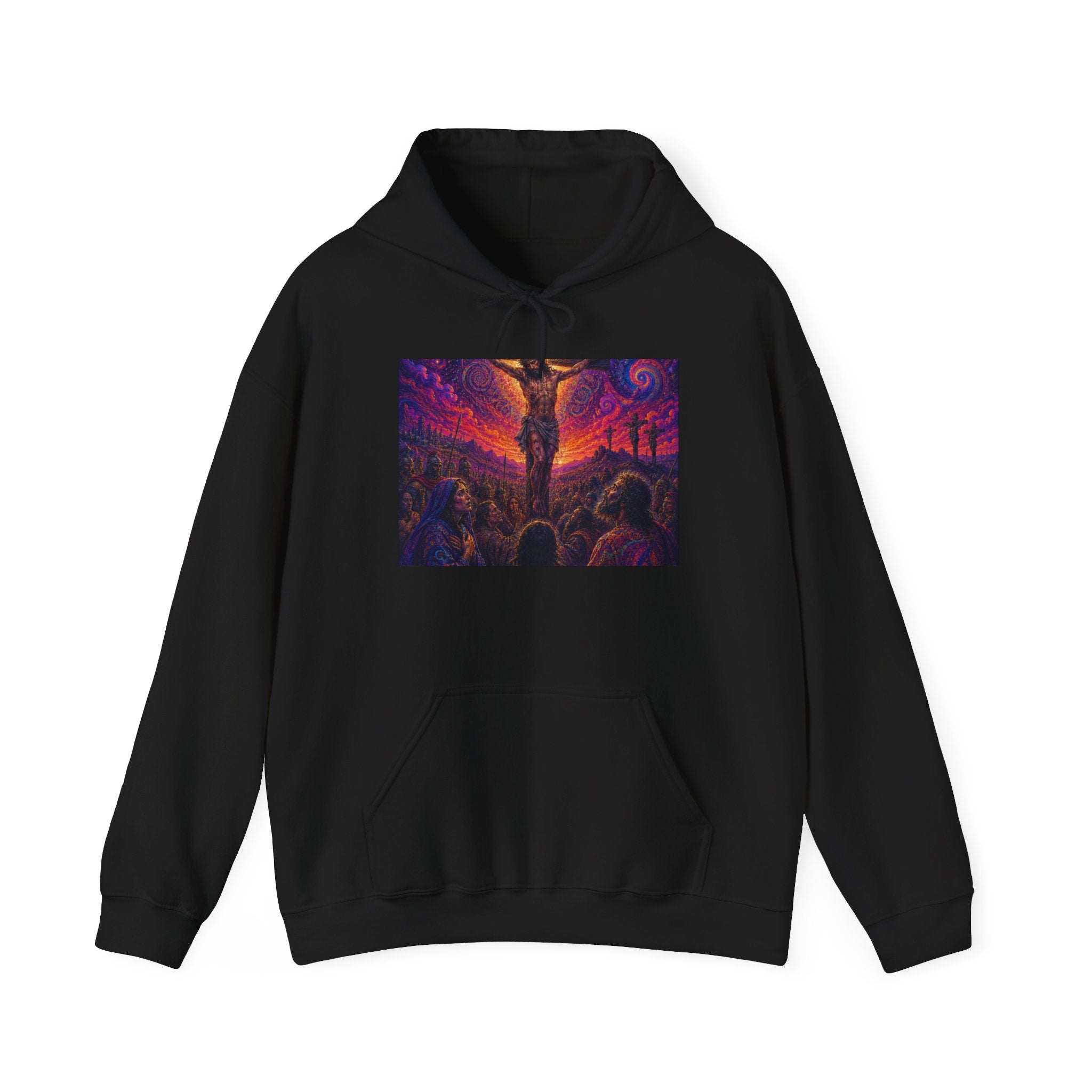 Psychedelic Crucifixion Hoodie - Visionary Religious Art