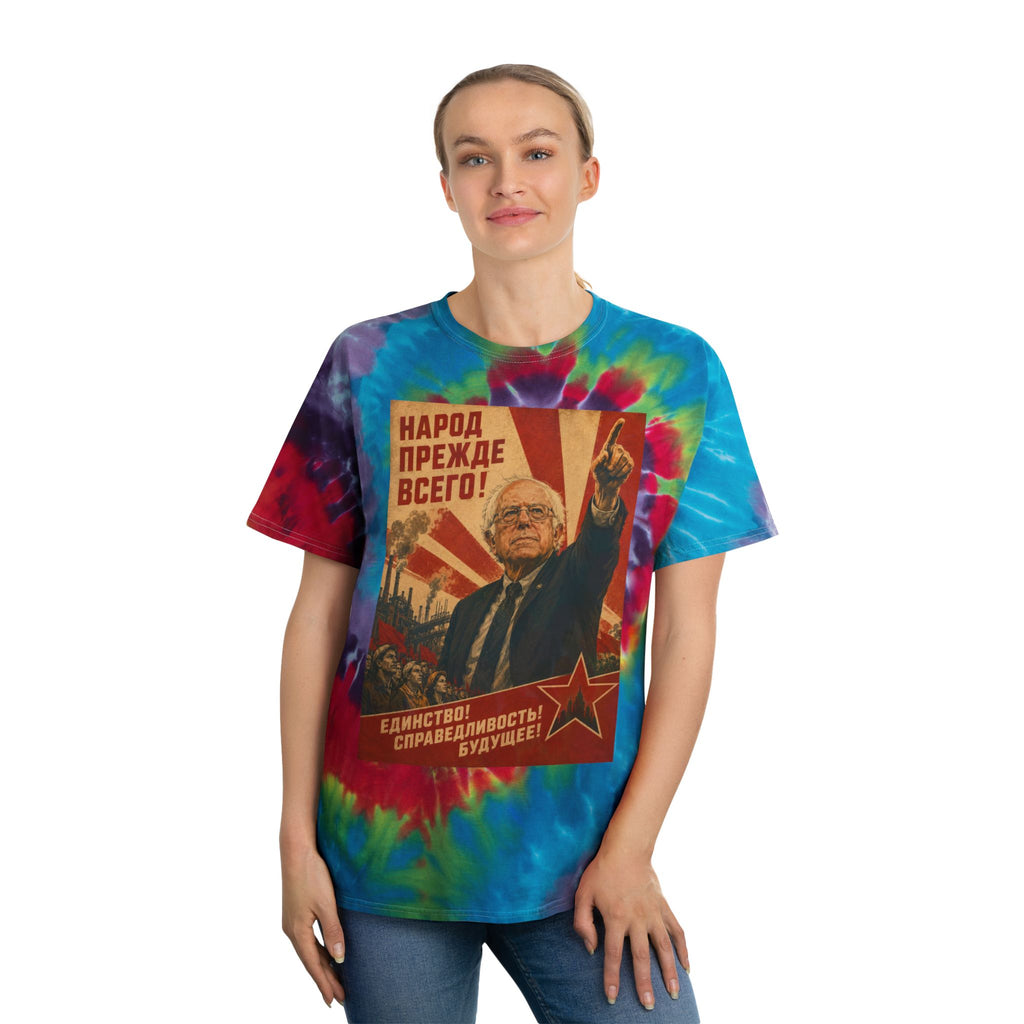 Bernie Soviet Poster Tie-Dye Spiral Tee