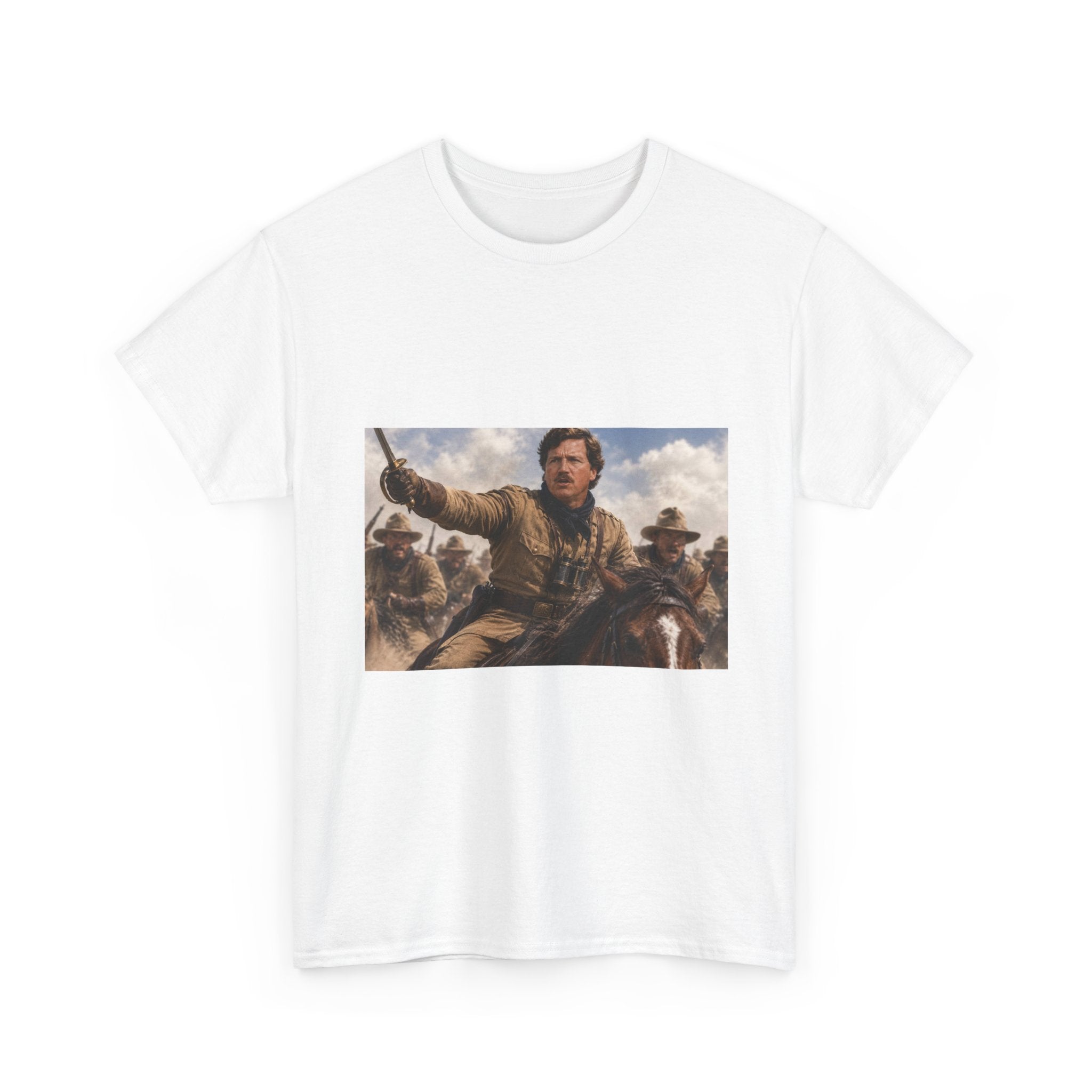 Tucker Carlson Rough Rider Shirt - Cavalry Charge T-Shirt - Political Parody Gift