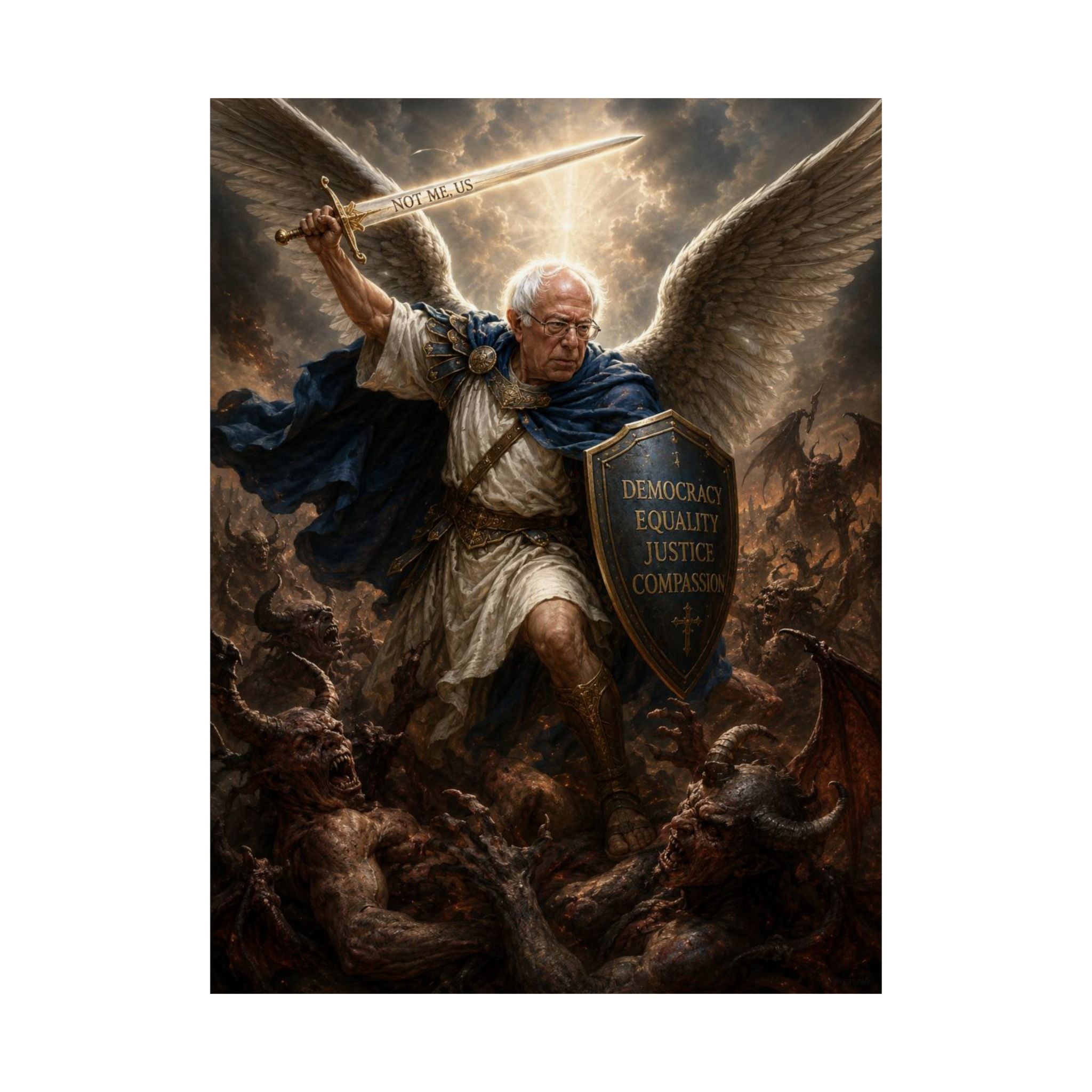 Bernie Sanders Archangel - 18x24 Art Print
