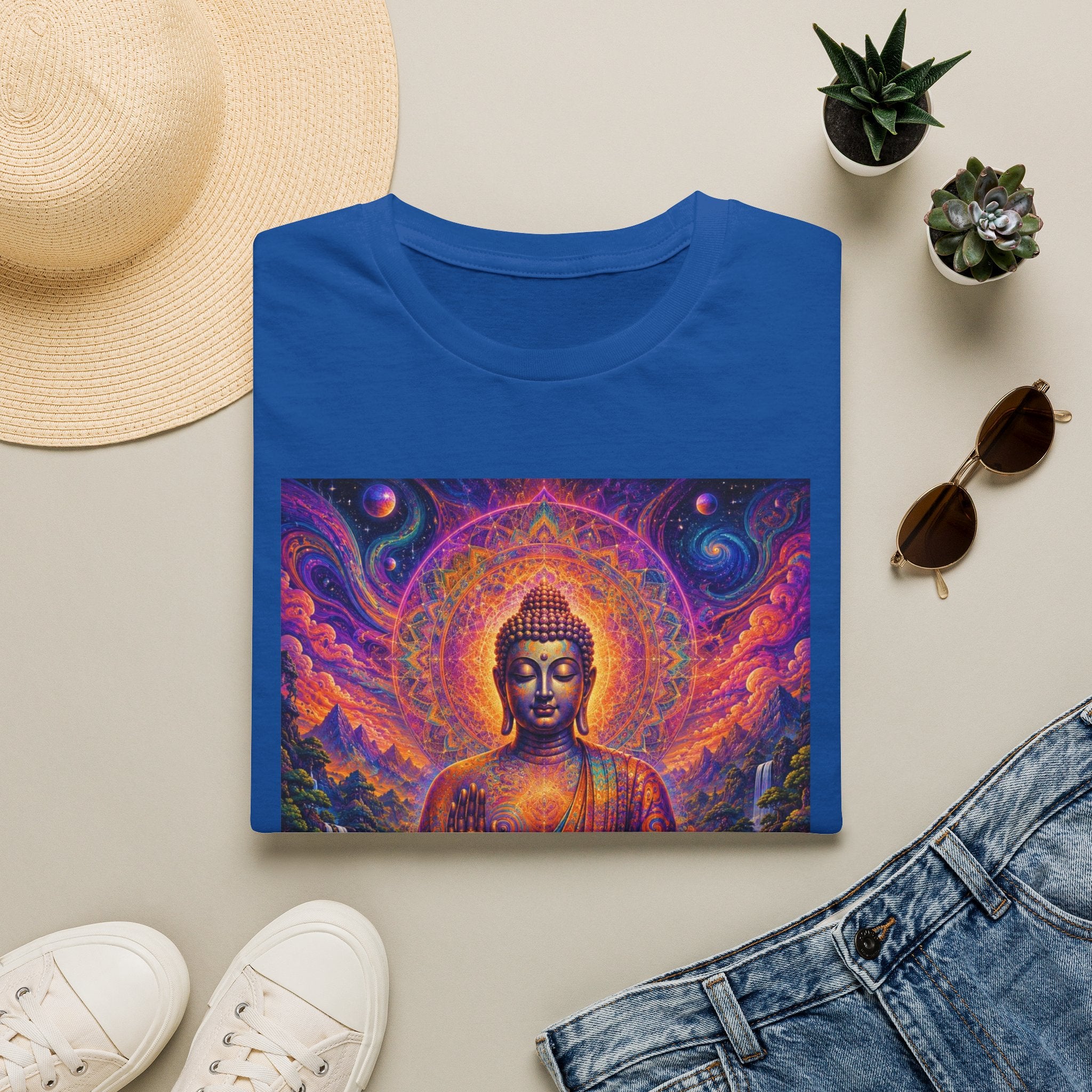 Cosmic Buddha T-Shirt - Visionary Spiritual Art
