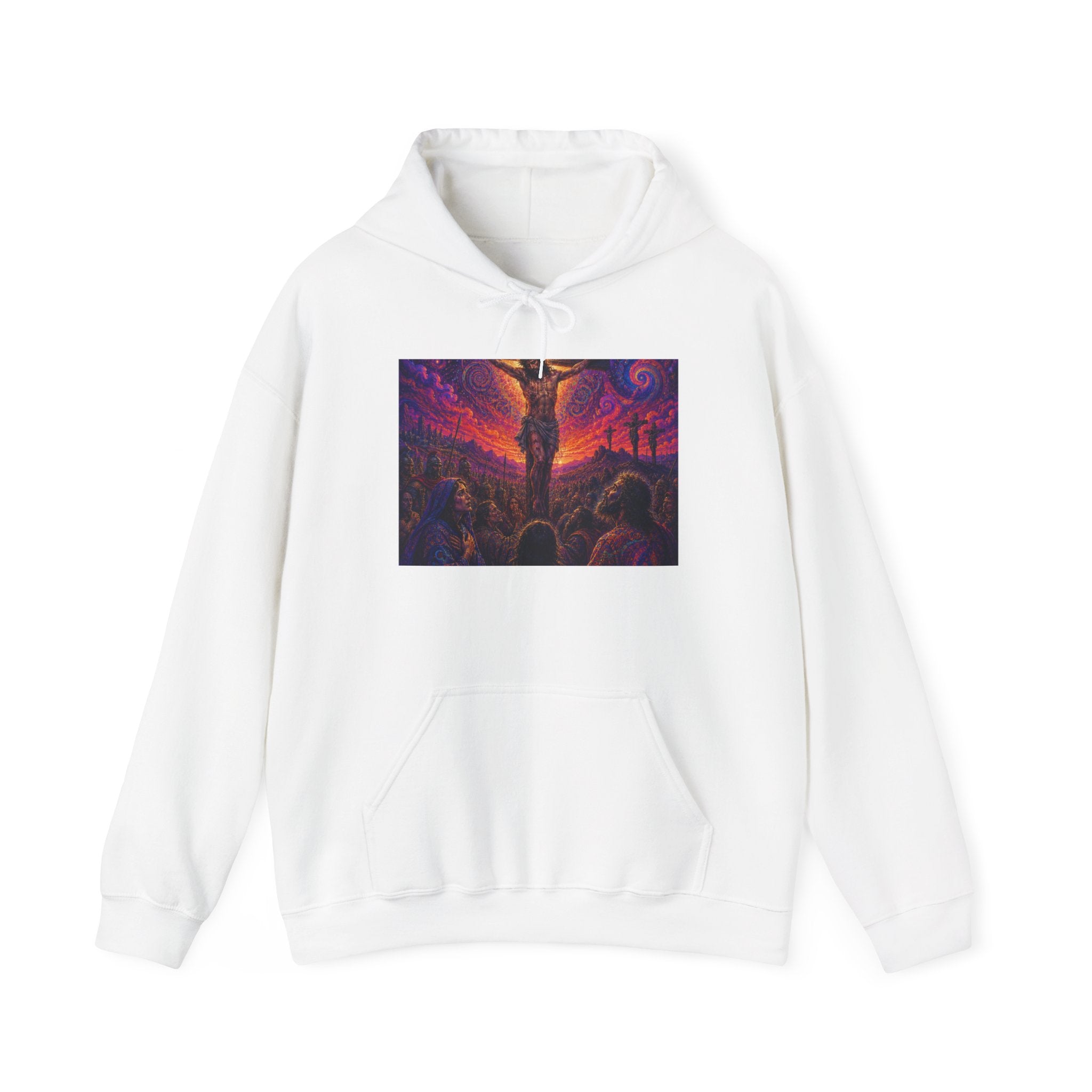 Psychedelic Crucifixion Hoodie - Visionary Religious Art