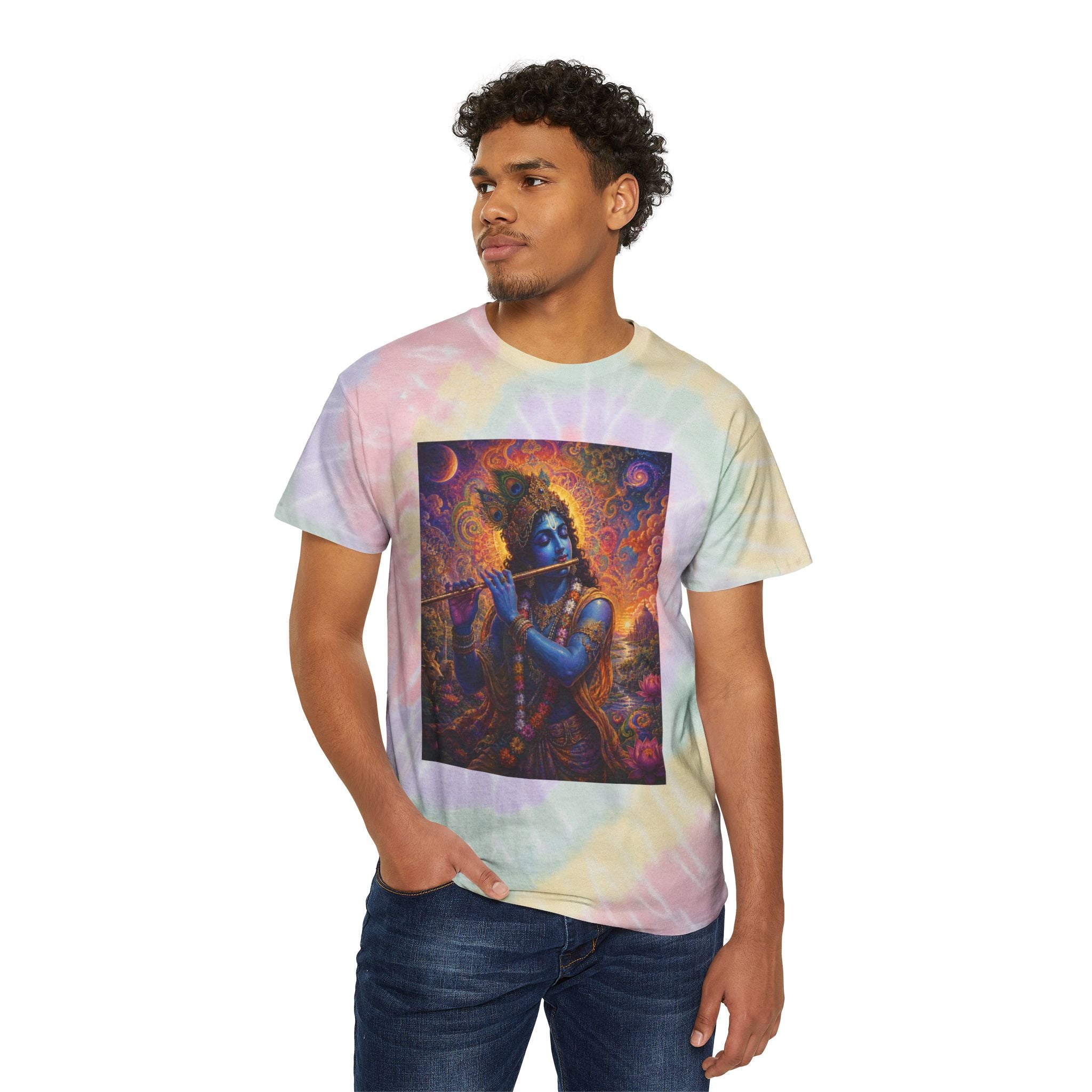 Divine Krishna Tie-Dye Spiral Tee