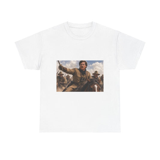 Tucker Carlson Rough Rider Shirt - Cavalry Charge T-Shirt - Political Parody Gift