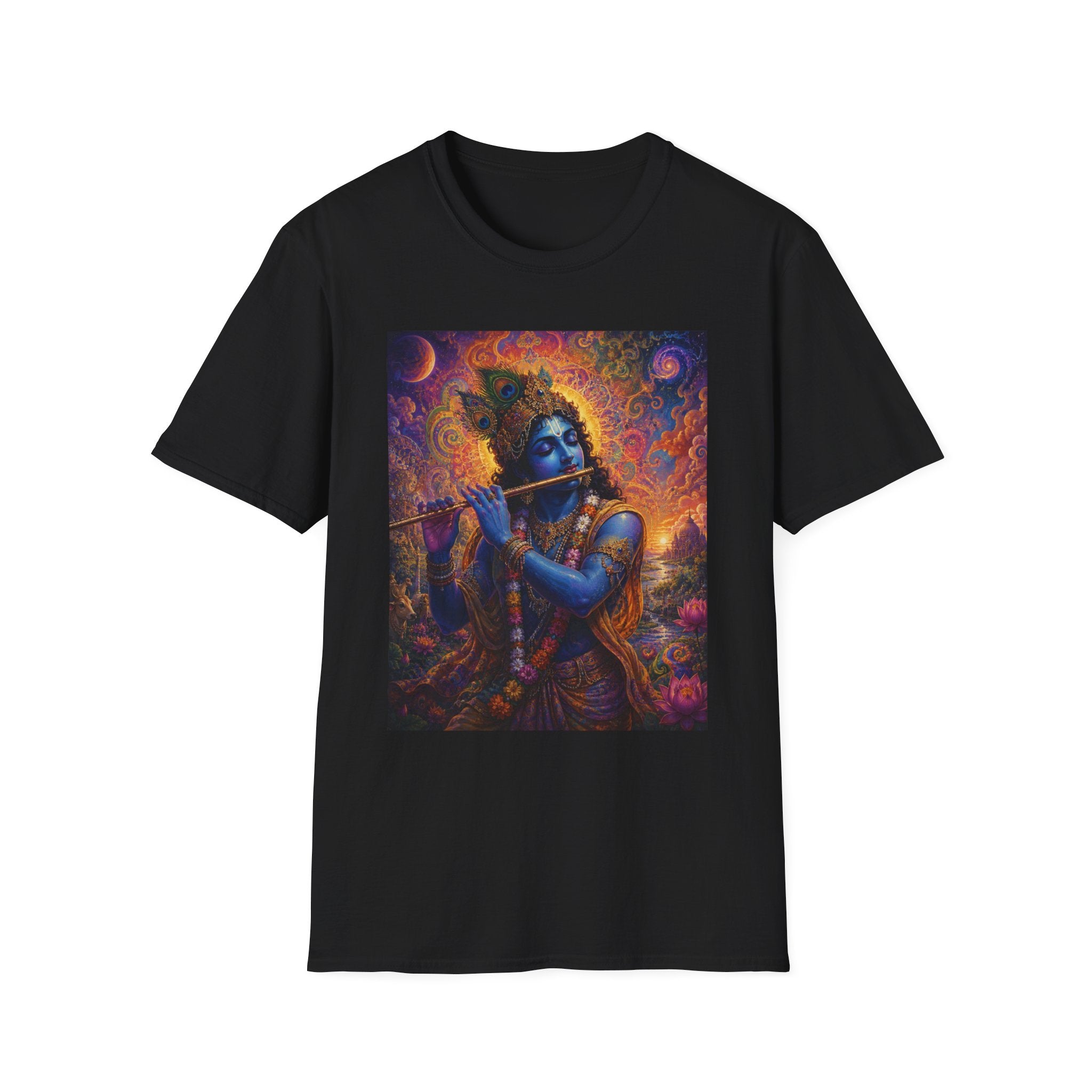 Divine Krishna T-Shirt - Hindu Visionary Art