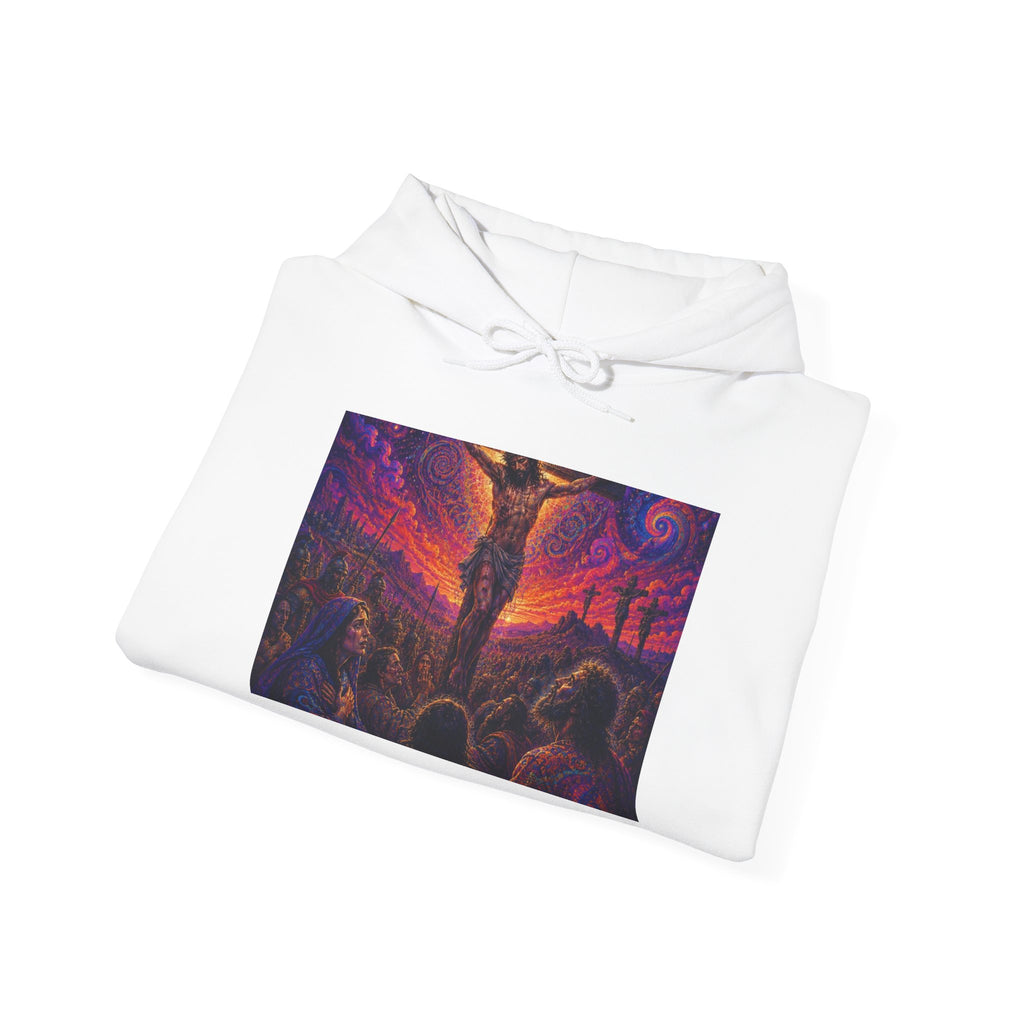 Psychedelic Crucifixion Hoodie - Visionary Religious Art