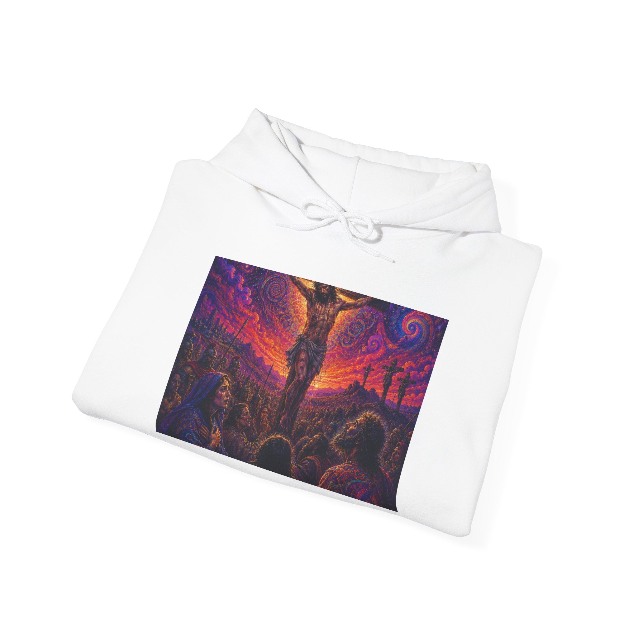 Psychedelic Crucifixion Hoodie - Visionary Religious Art