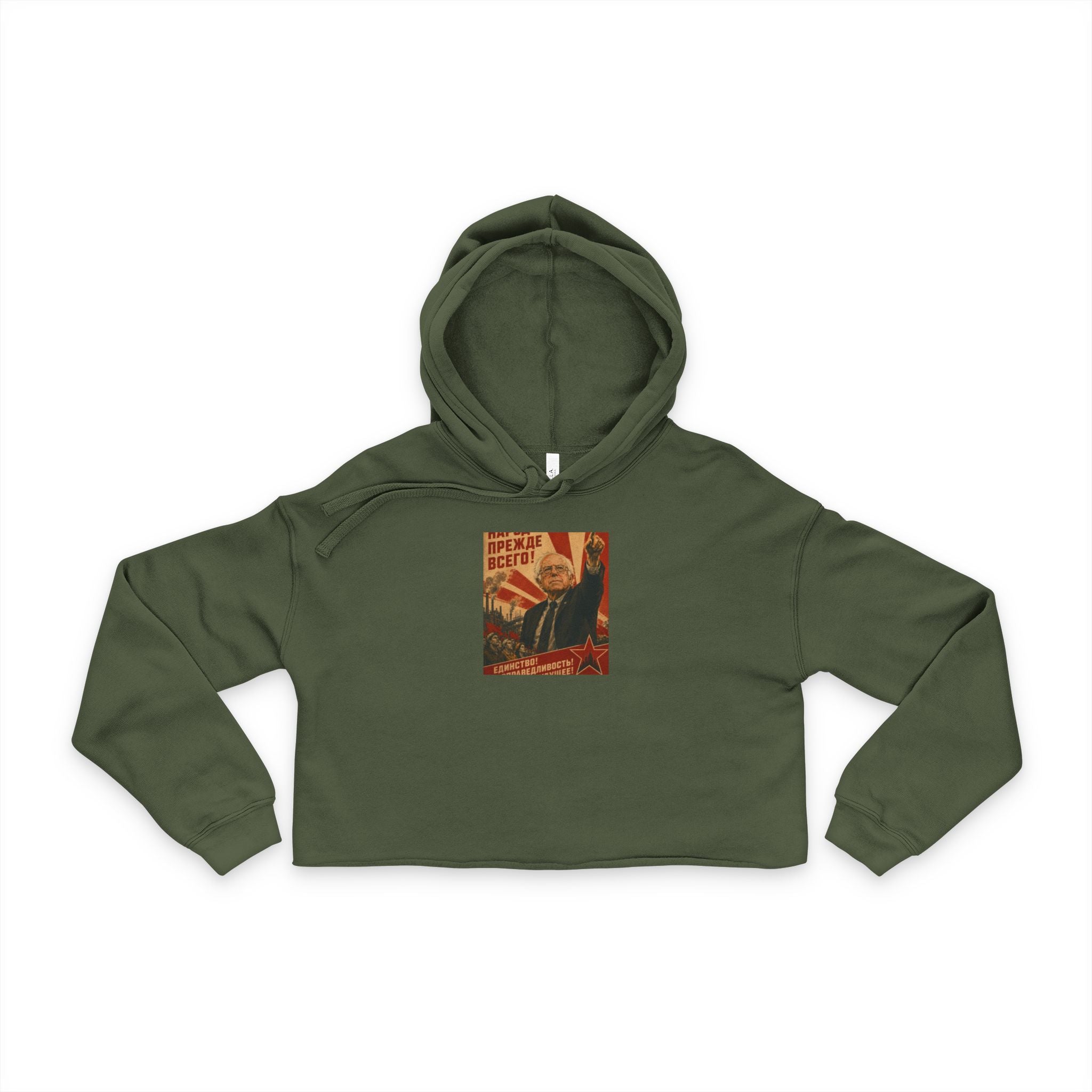 Bernie Soviet Poster Women's Crop Hoodie