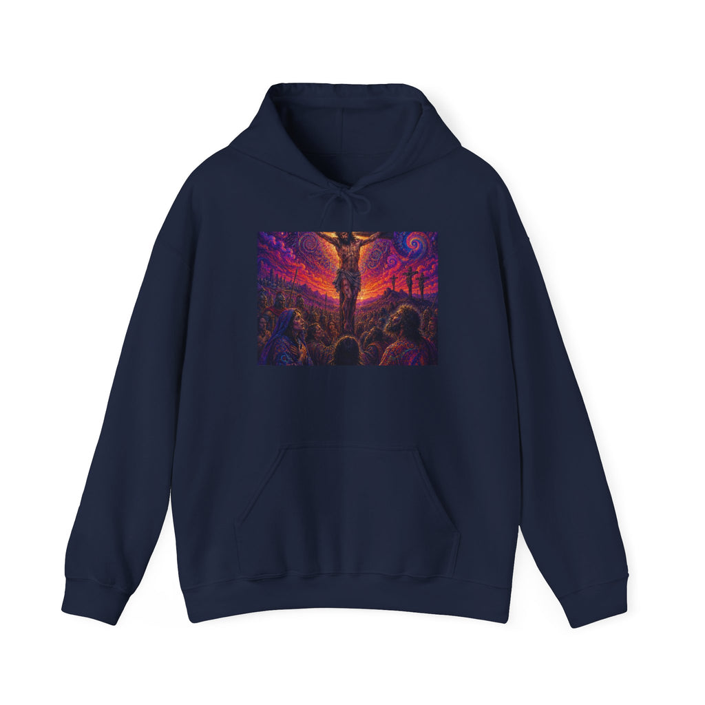 Psychedelic Crucifixion Hoodie - Visionary Religious Art