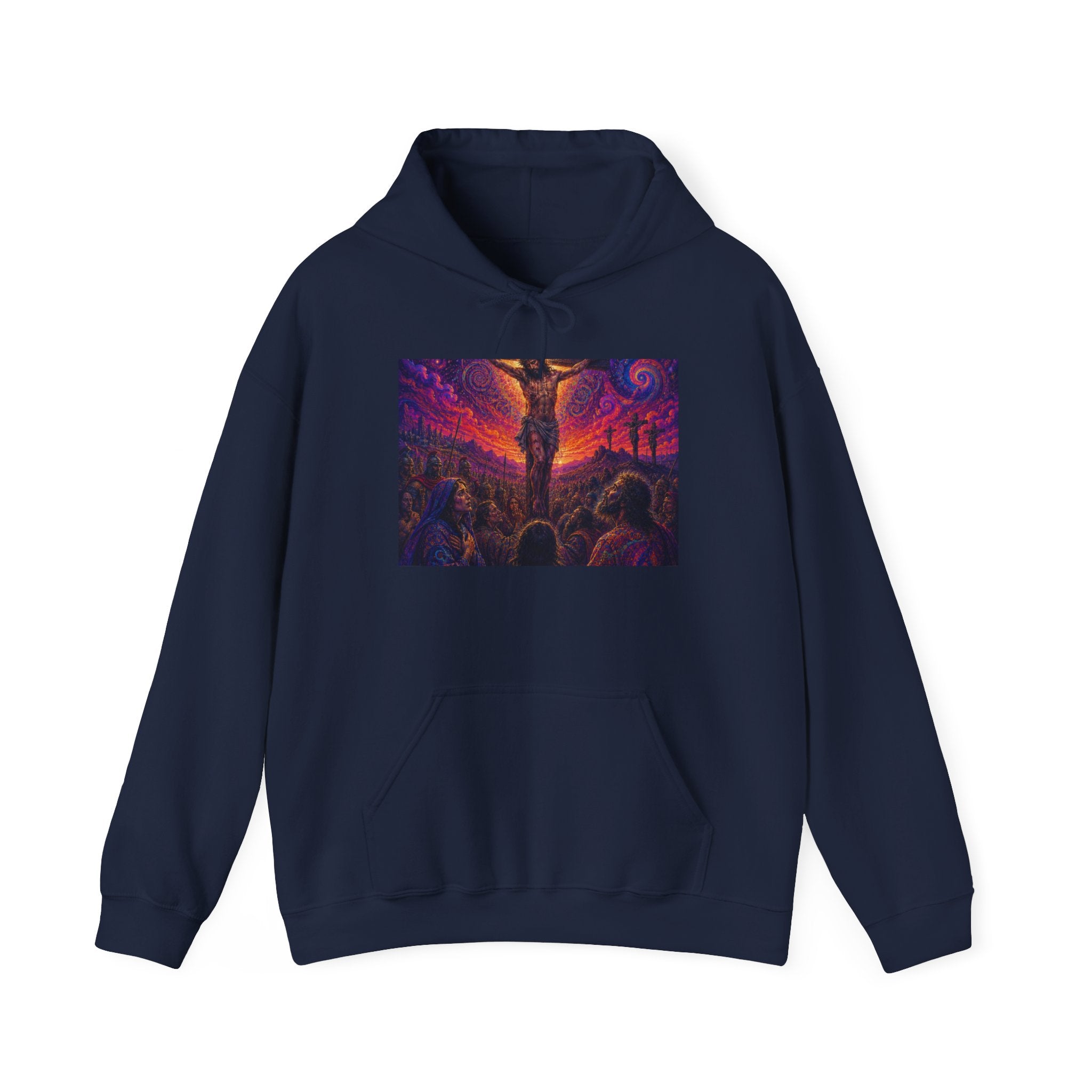 Psychedelic Crucifixion Hoodie - Visionary Religious Art