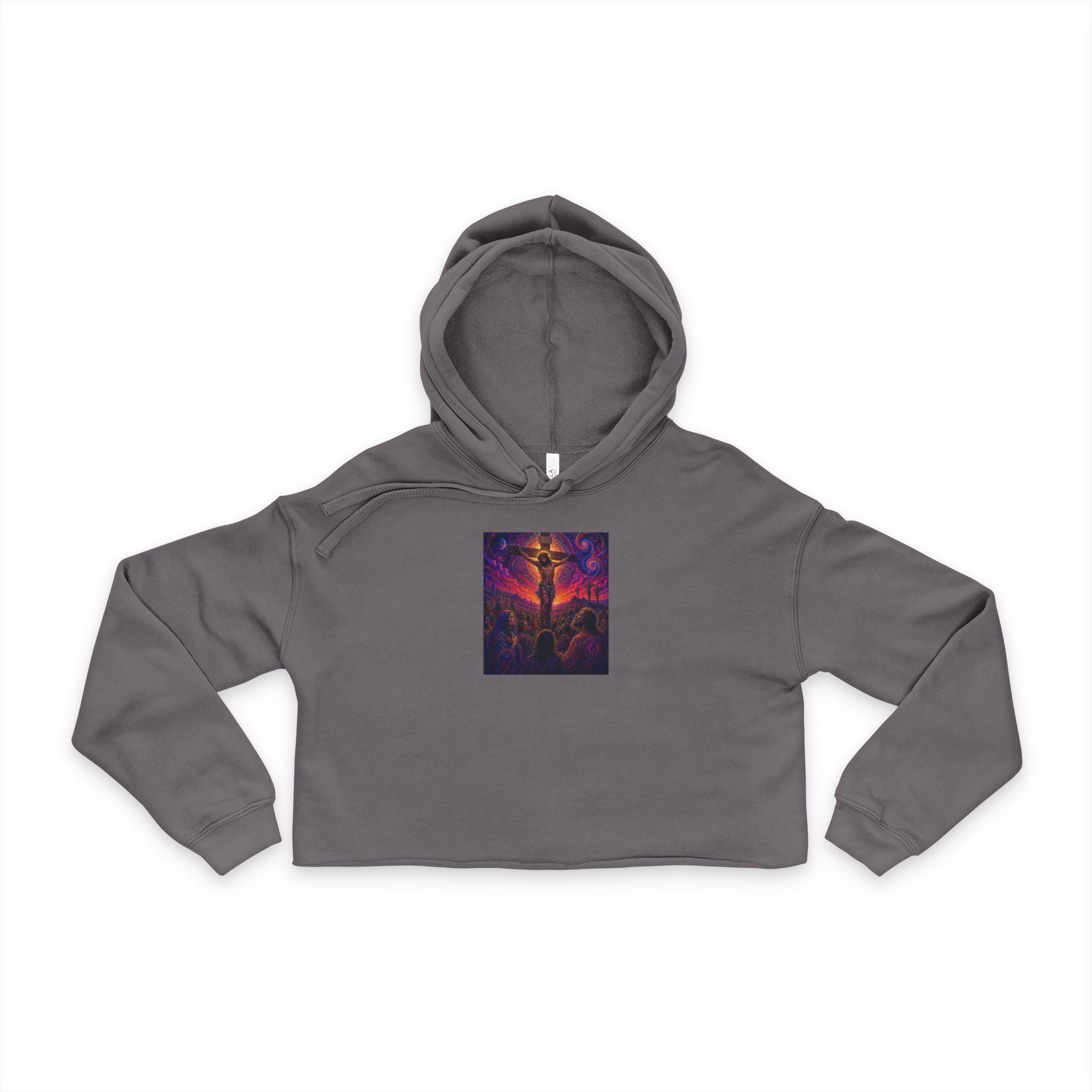 Psychedelic Crucifixion Women's Crop Hoodie