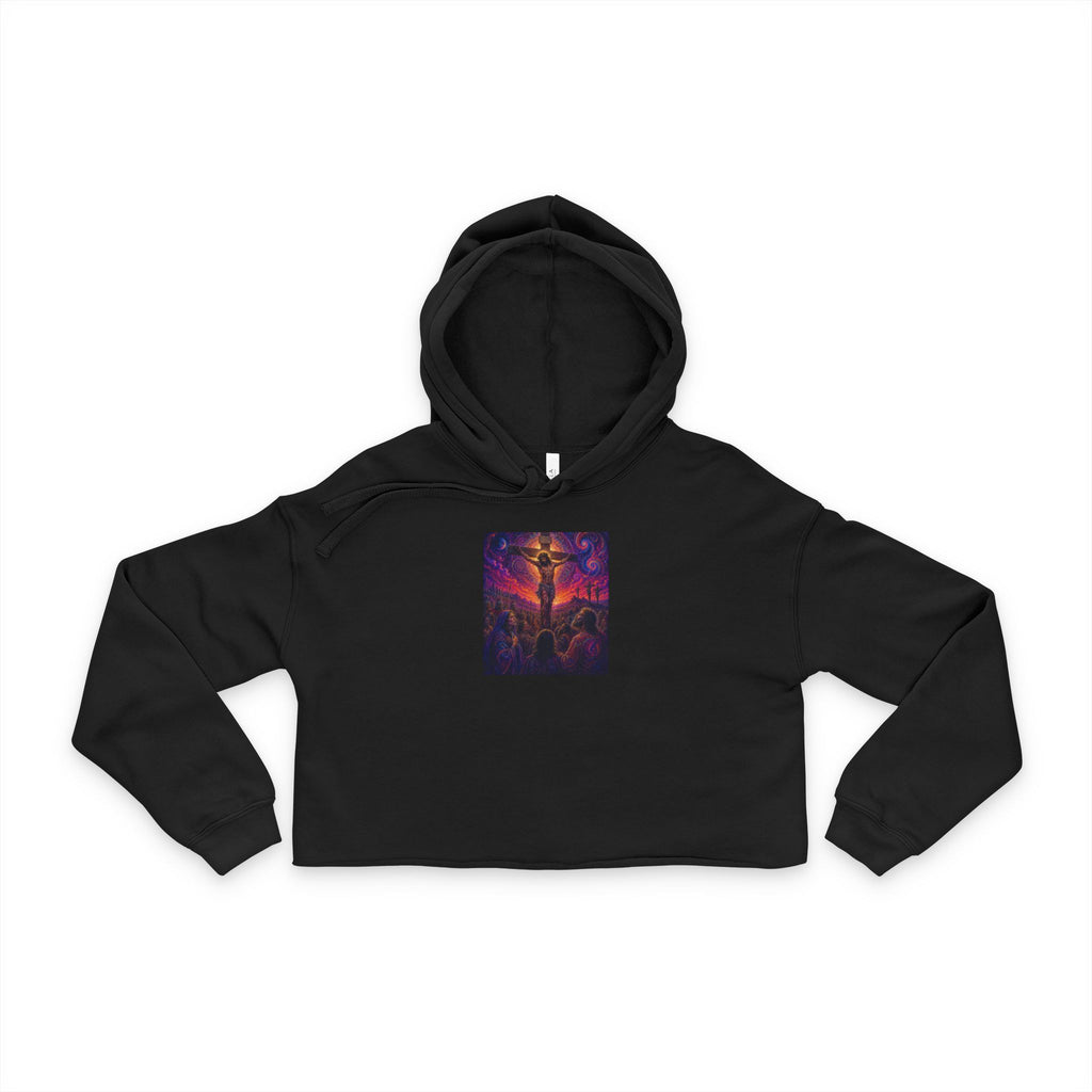 Psychedelic Crucifixion Women's Crop Hoodie