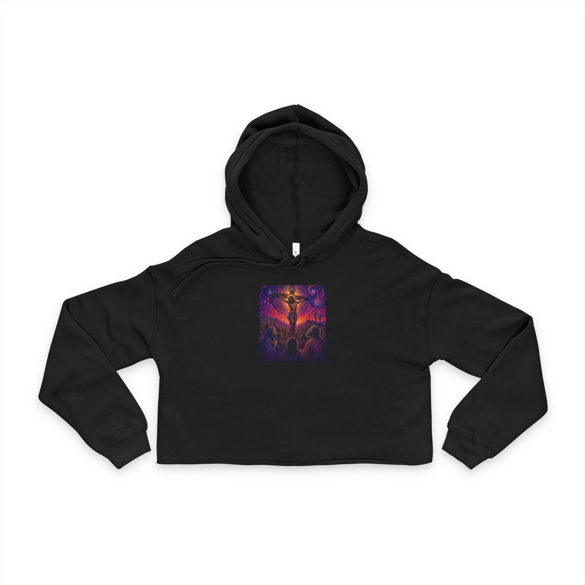 Psychedelic Crucifixion Women's Crop Hoodie