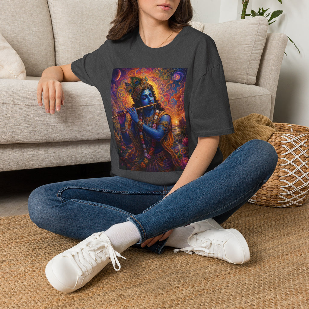 Divine Krishna T-Shirt - Hindu Visionary Art