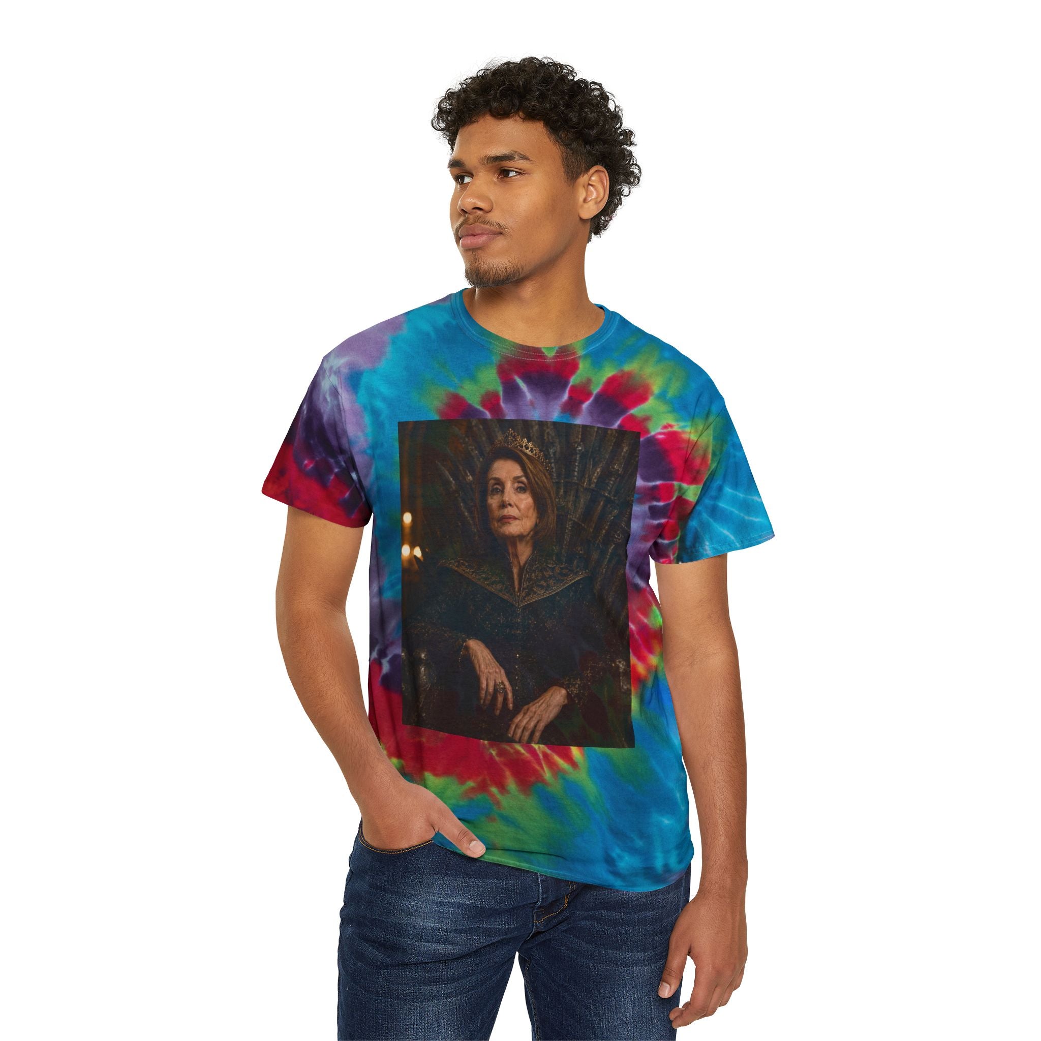 Pelosi Queen Throne Tie-Dye Spiral Tee