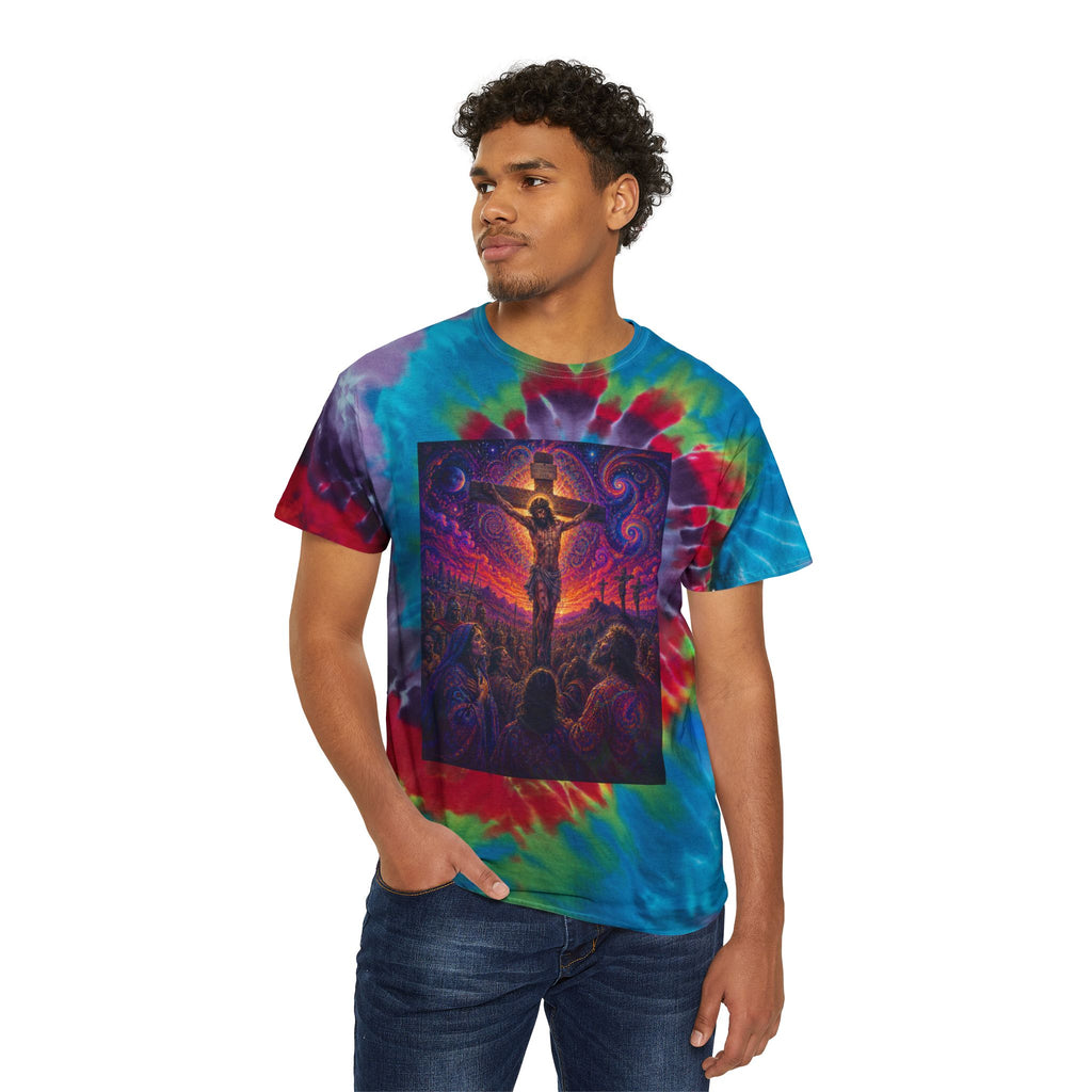 Psychedelic Crucifixion Tie-Dye Spiral Tee