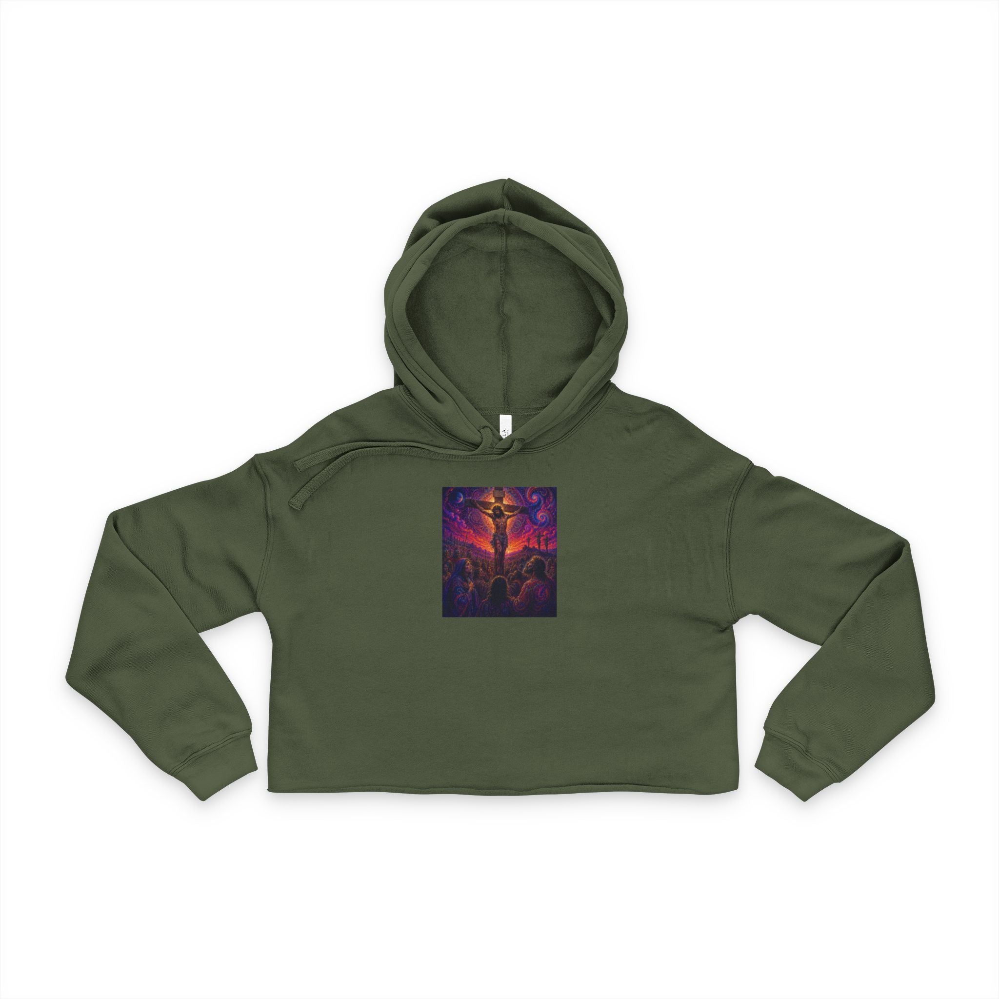 Psychedelic Crucifixion Women's Crop Hoodie