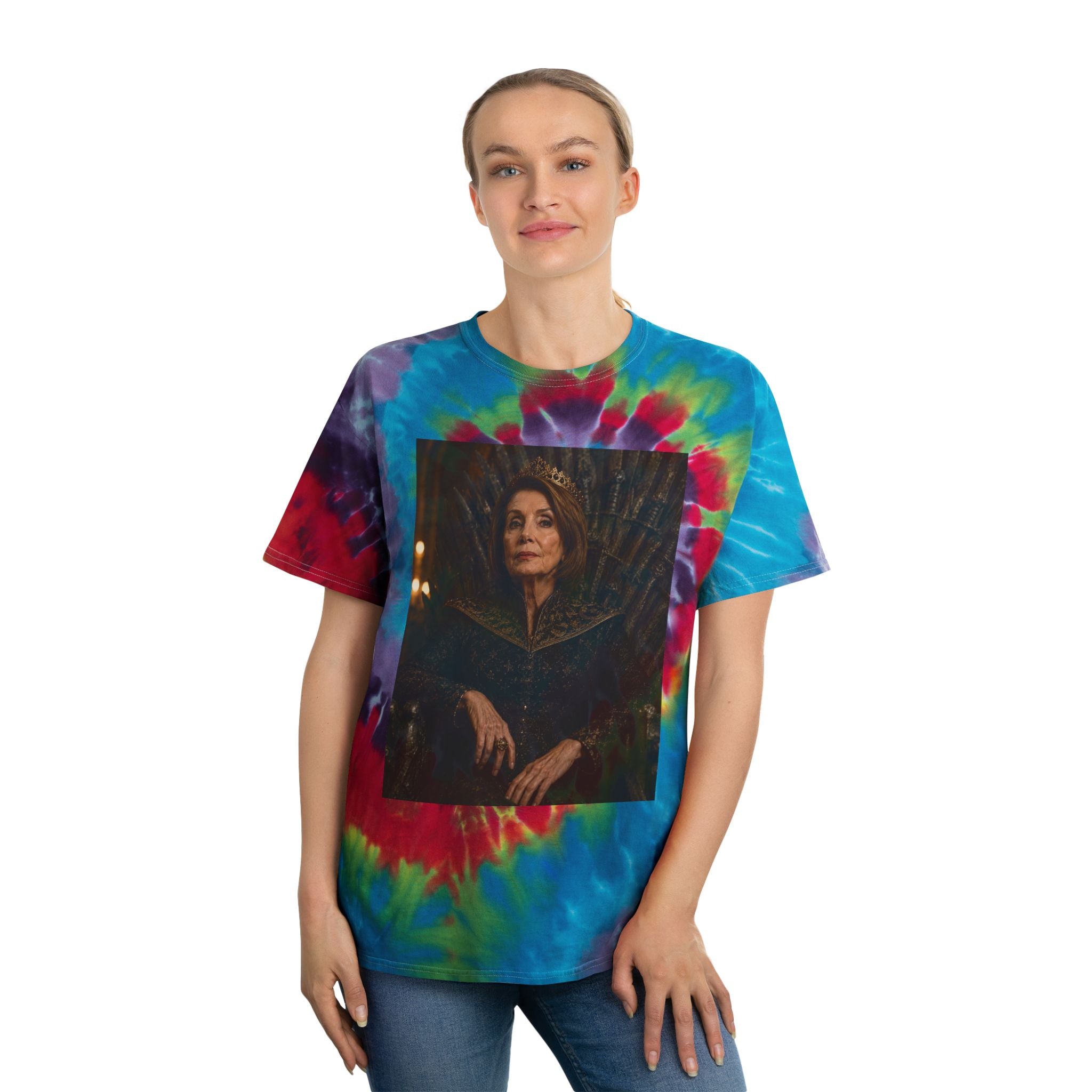 Pelosi Queen Throne Tie-Dye Spiral Tee