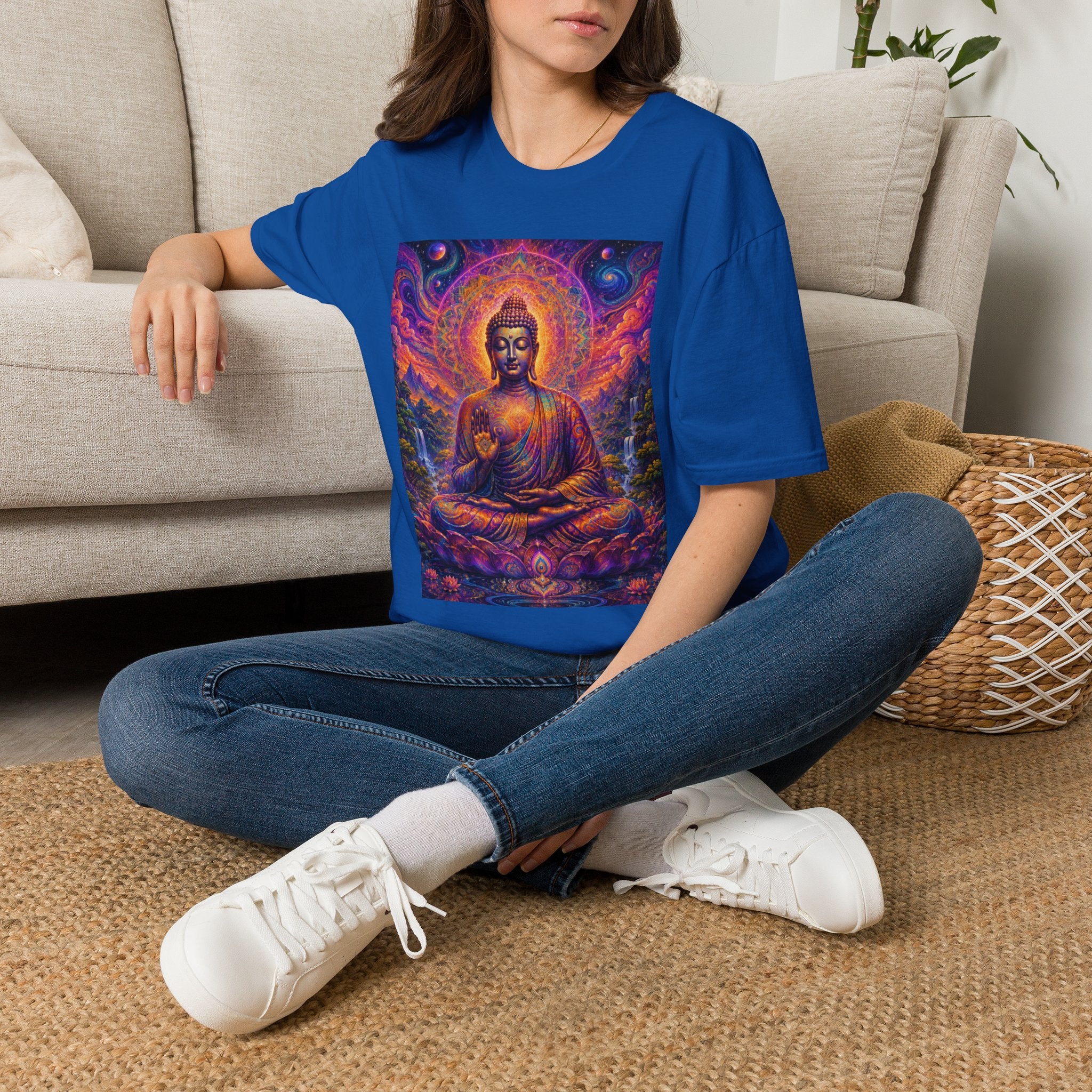 Cosmic Buddha T-Shirt - Visionary Spiritual Art
