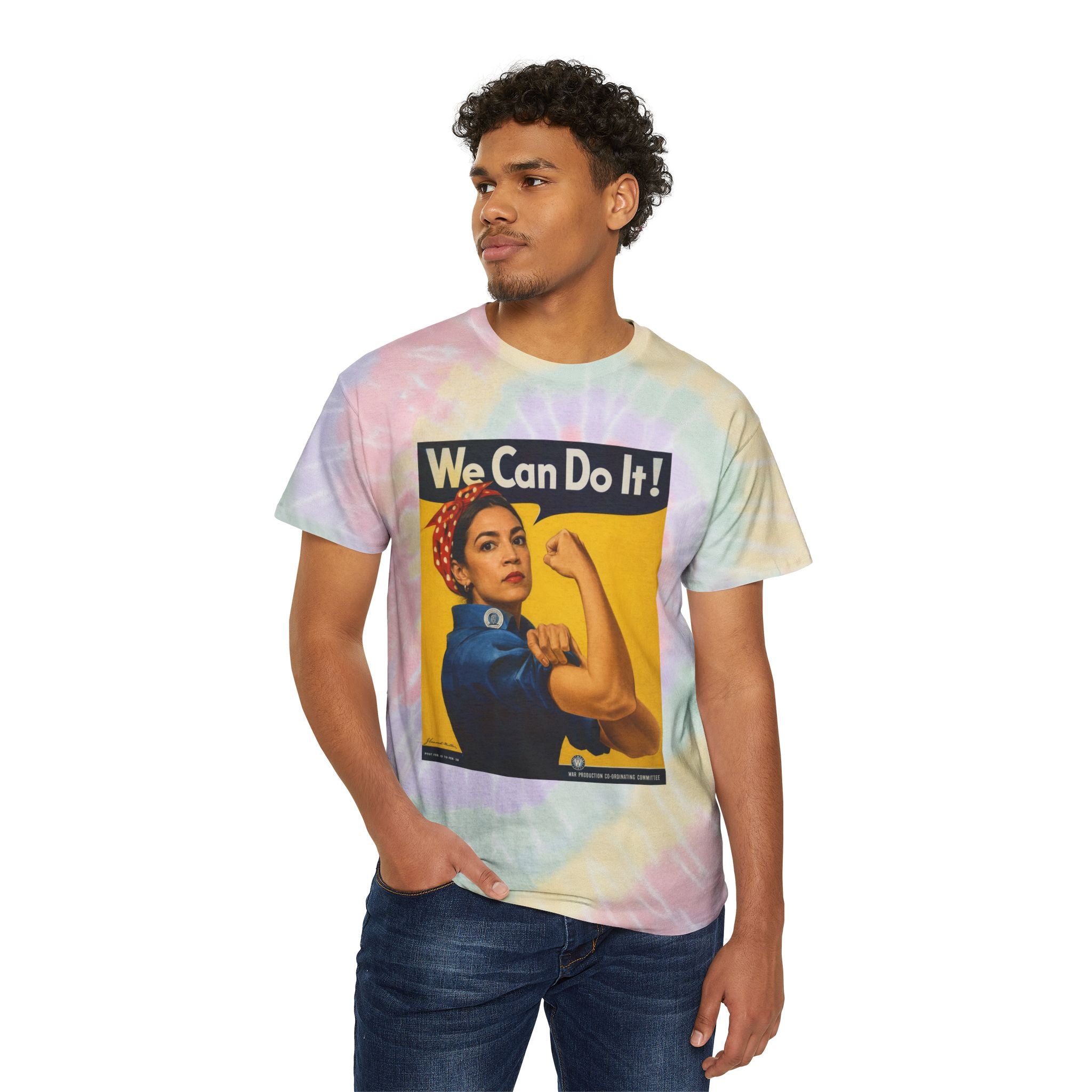 AOC Rosie Riveter Tie-Dye Spiral Tee