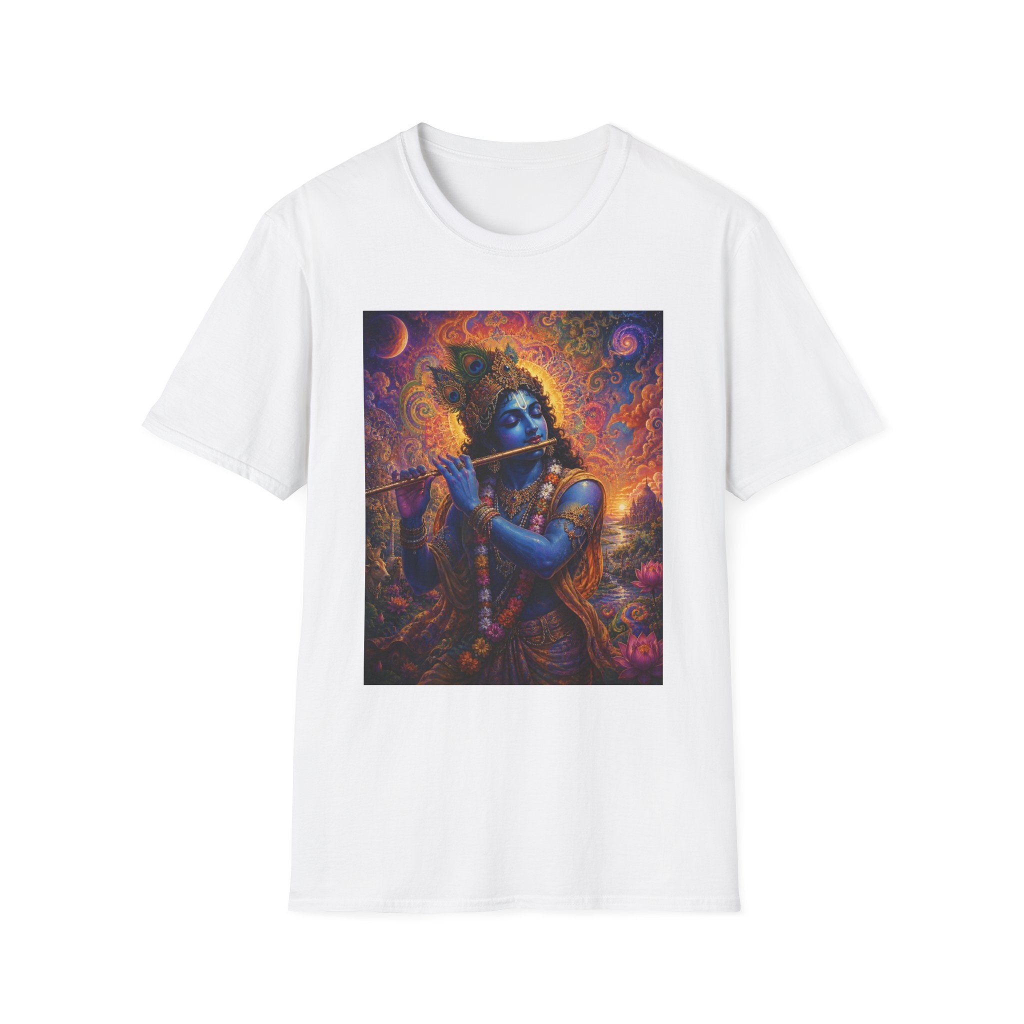 Divine Krishna T-Shirt - Hindu Visionary Art