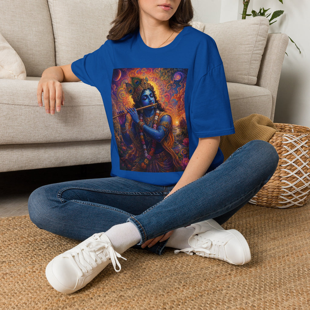 Divine Krishna T-Shirt - Hindu Visionary Art