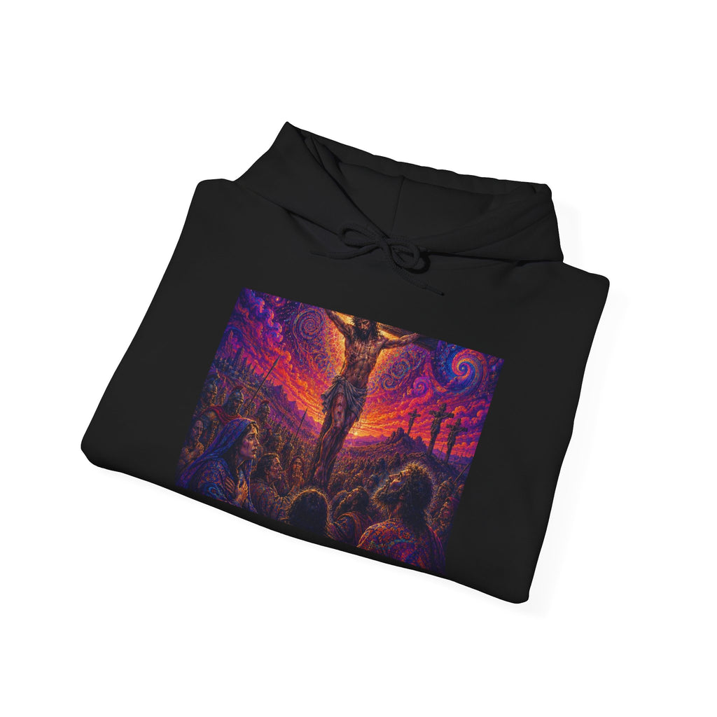 Psychedelic Crucifixion Hoodie - Visionary Religious Art