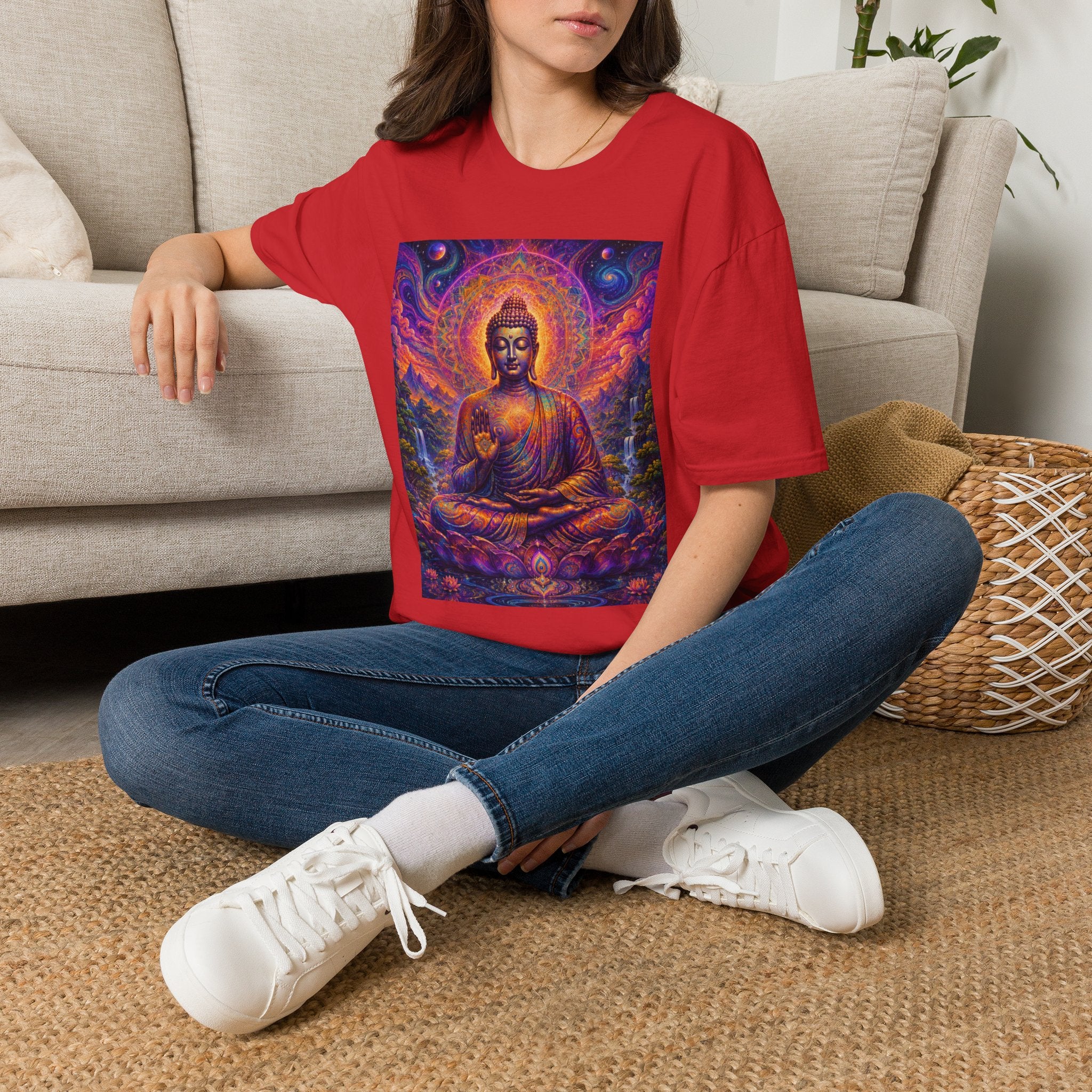 Cosmic Buddha T-Shirt - Visionary Spiritual Art