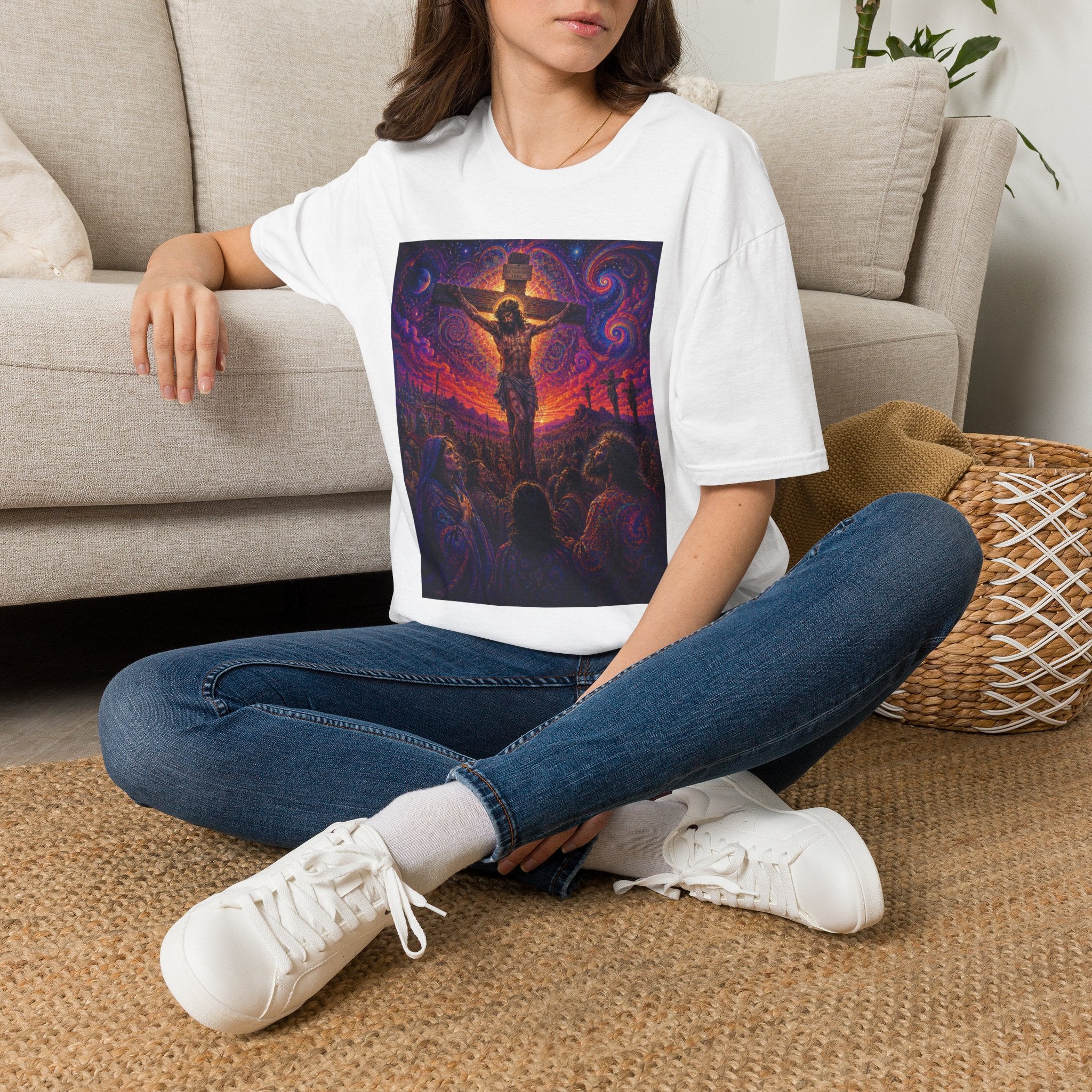 Psychedelic Crucifixion T-Shirt - Visionary Religious Art