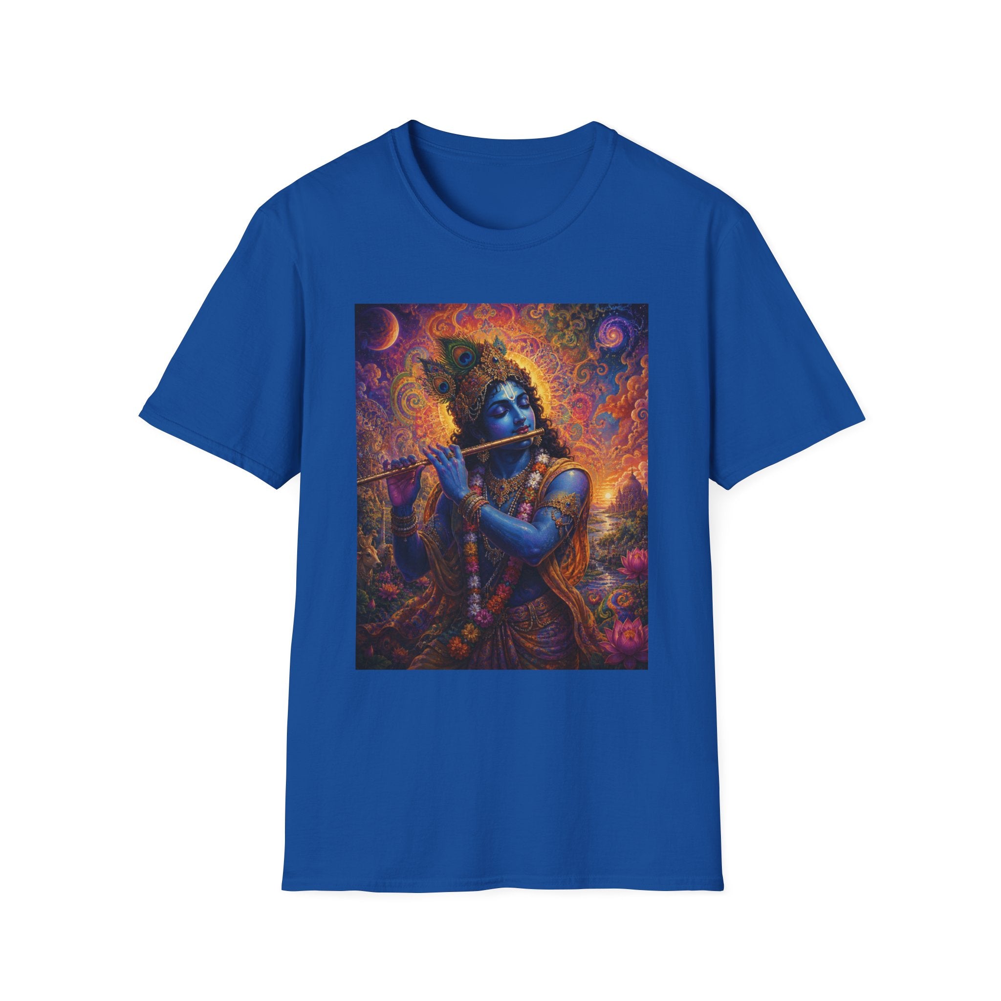 Divine Krishna T-Shirt - Hindu Visionary Art