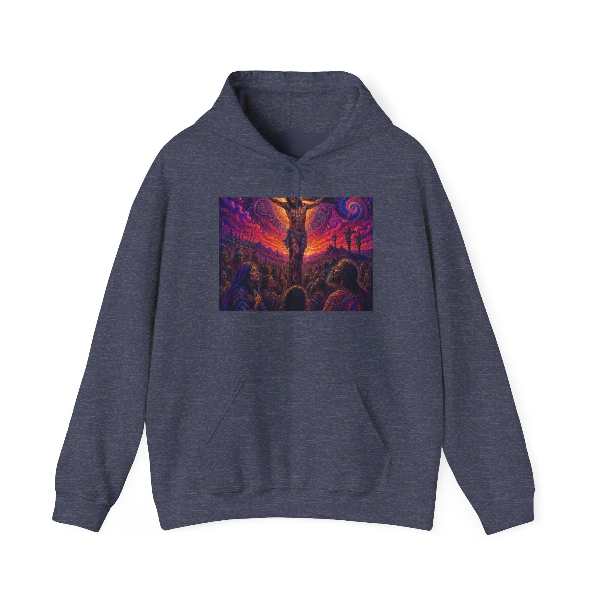 Psychedelic Crucifixion Hoodie - Visionary Religious Art