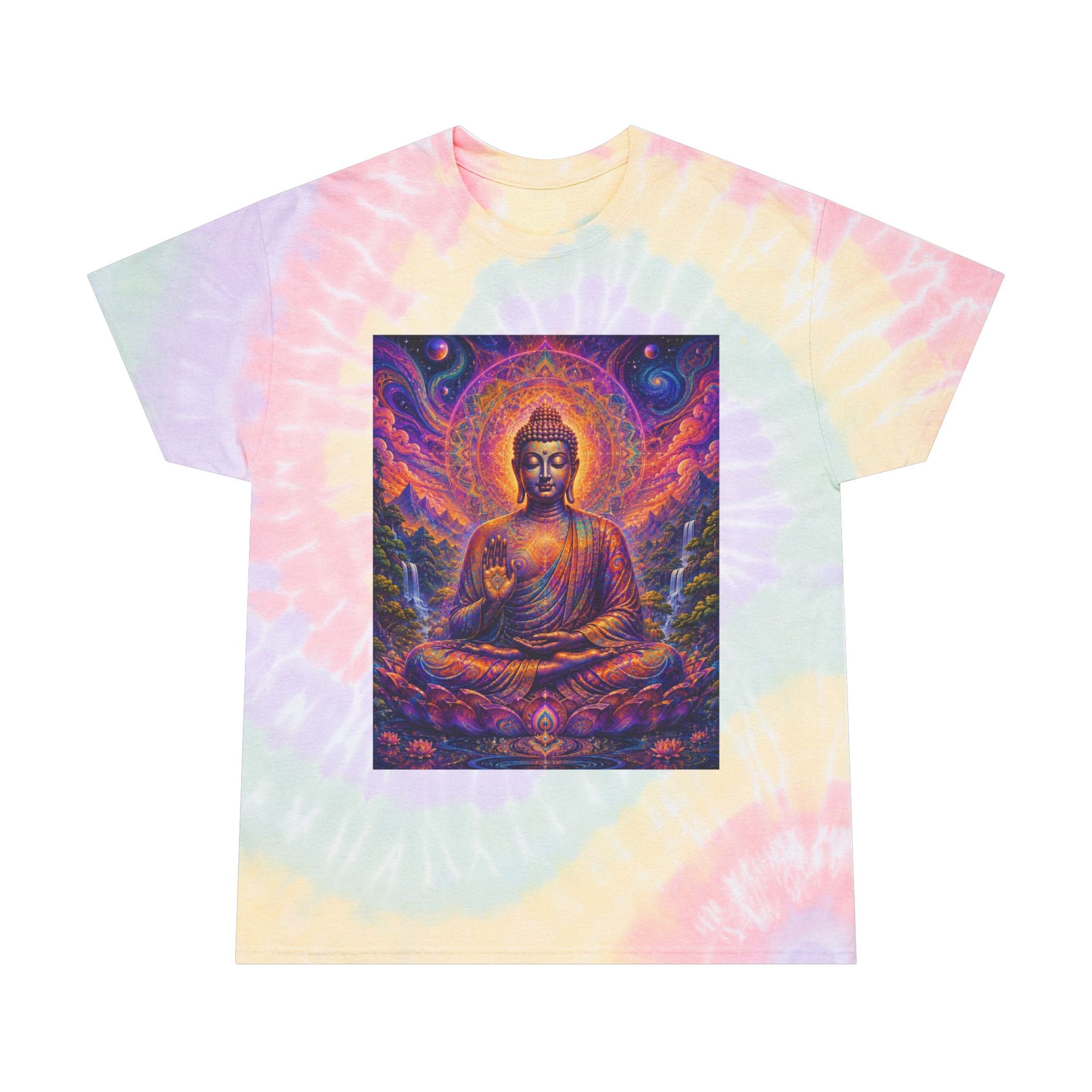 Cosmic Buddha Tie-Dye Spiral Tee