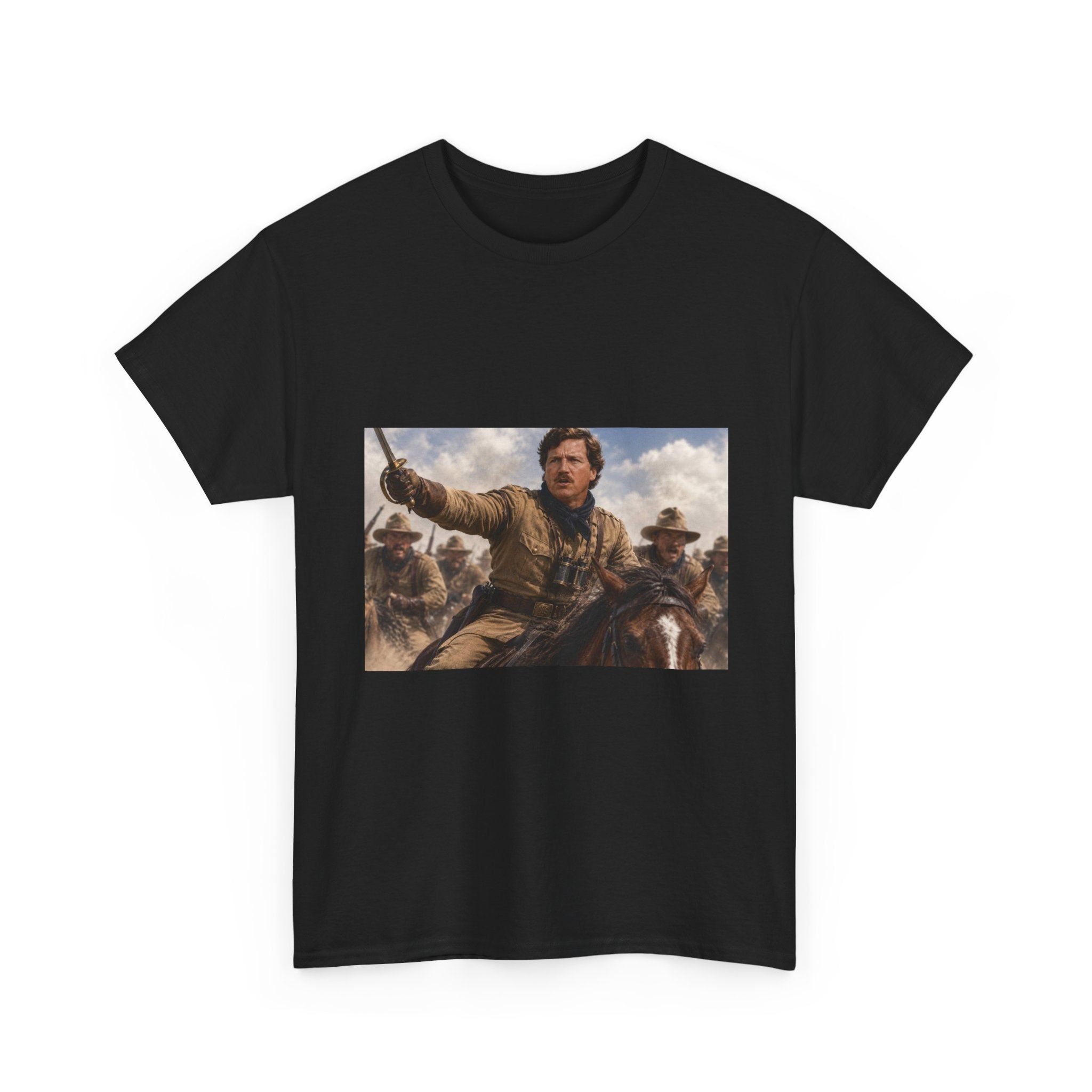 Tucker Carlson Rough Rider Shirt - Cavalry Charge T-Shirt - Political Parody Gift